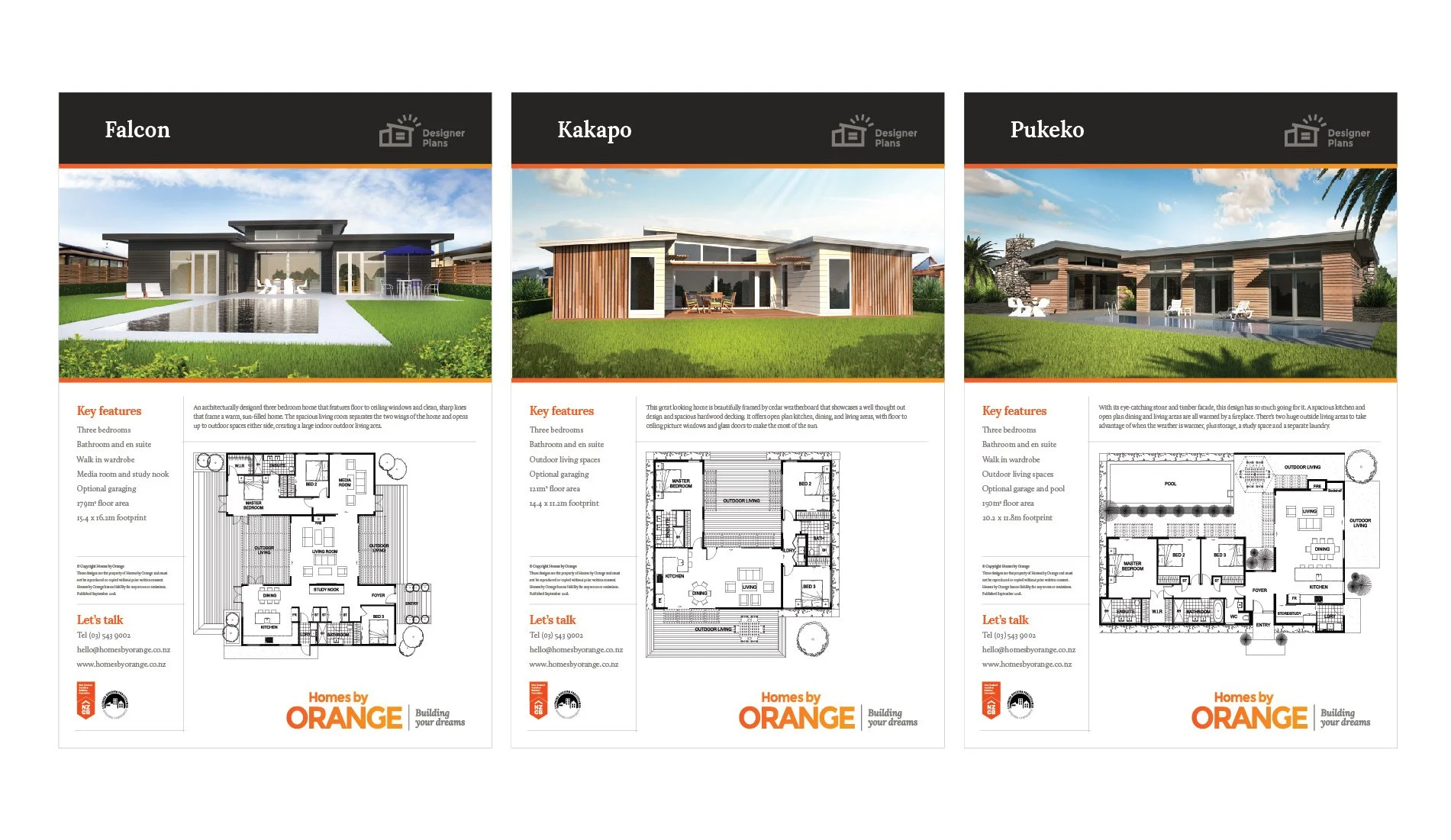  Redesign of house range A4 sales sheets 