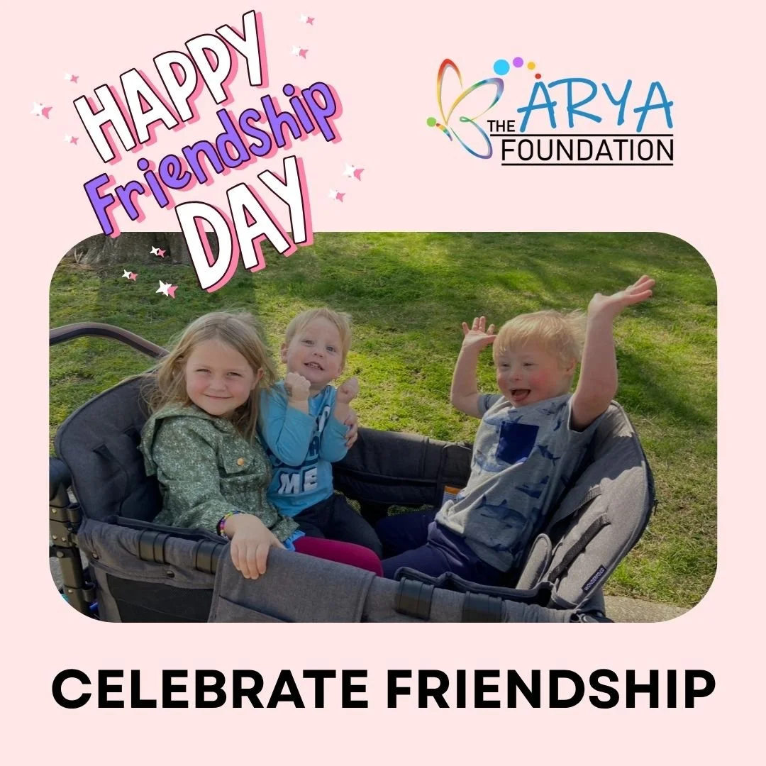 Happy Friendship Day from The Arya Foundation! 🌟

In a world full of differences, true friendship knows no bounds. 💛
Whether it's a shared ride, a joyful laugh, or just being together &mdash; these little moments remind us that every child deserves