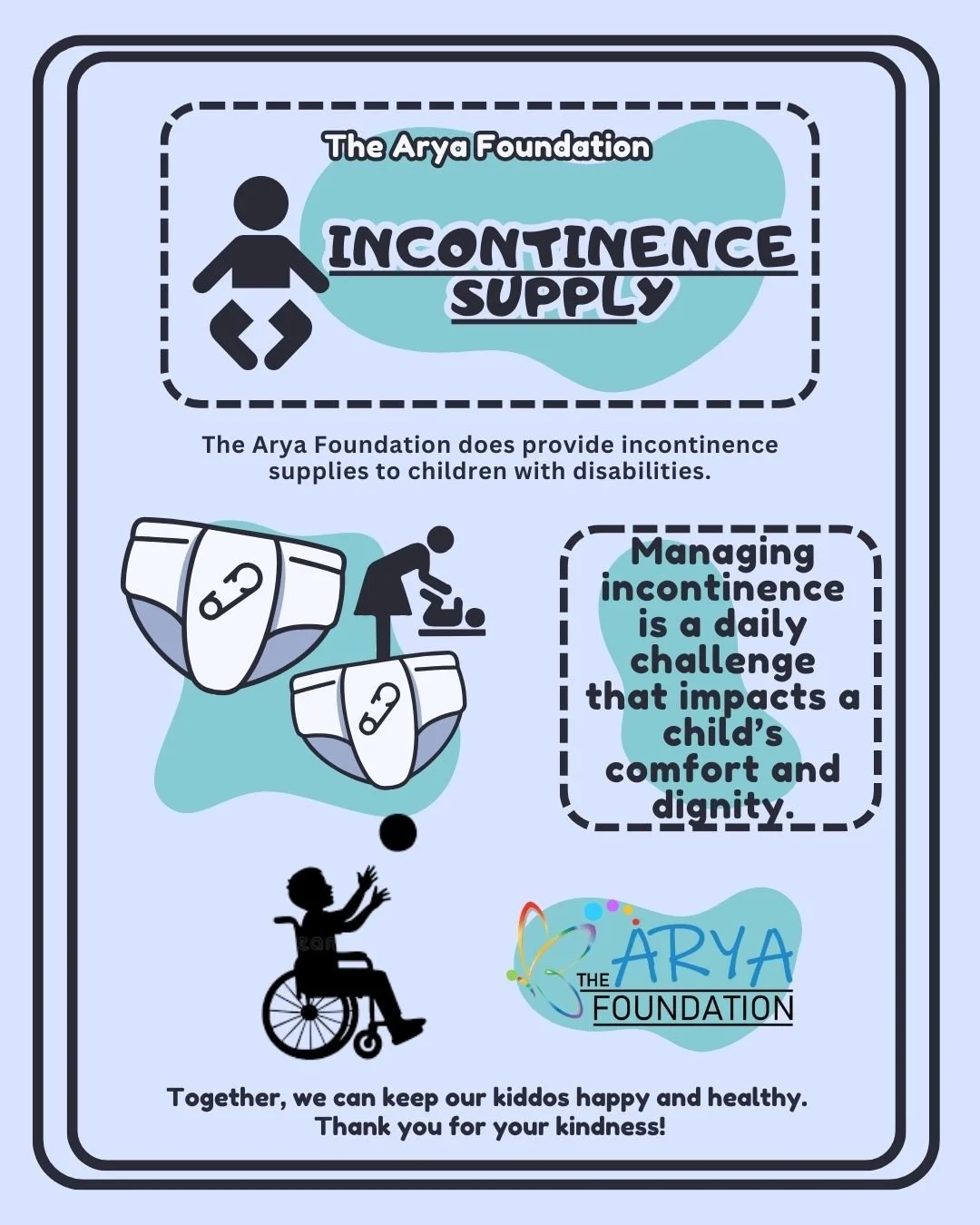 🧡 Hygiene is dignity. Inclusion is love.
Today, we approved pull-up incontinence supplies for one of our amazing kiddos with disabilities! 🎉
These supplies are more than just essentials &mdash; they help children feel confident, clean, and ready to