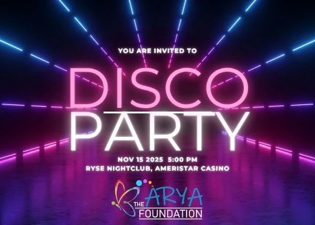 We're exactly two weeks (and one day) out from the biggest, funkiest, most feel-good fundraiser of the year: The Arya Foundation Disco Ball!

Don't miss the party! Start practicing your dance moves and reserving your spot now.

www.TheAryaFoundation.