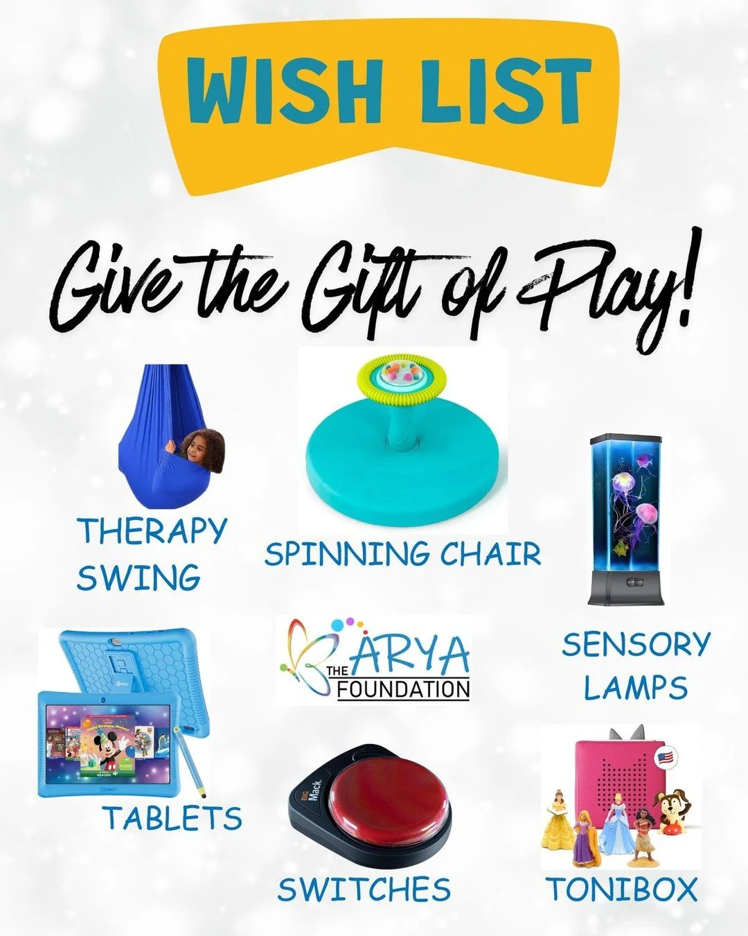 📝 Last-Minute Wish List: Give the Gift of Play!

As the holiday season approaches, we still have a few essential items on our wish list for the incredible children we serve! 🎁

We need your help to fulfill these last-minute needs, such as a switch-