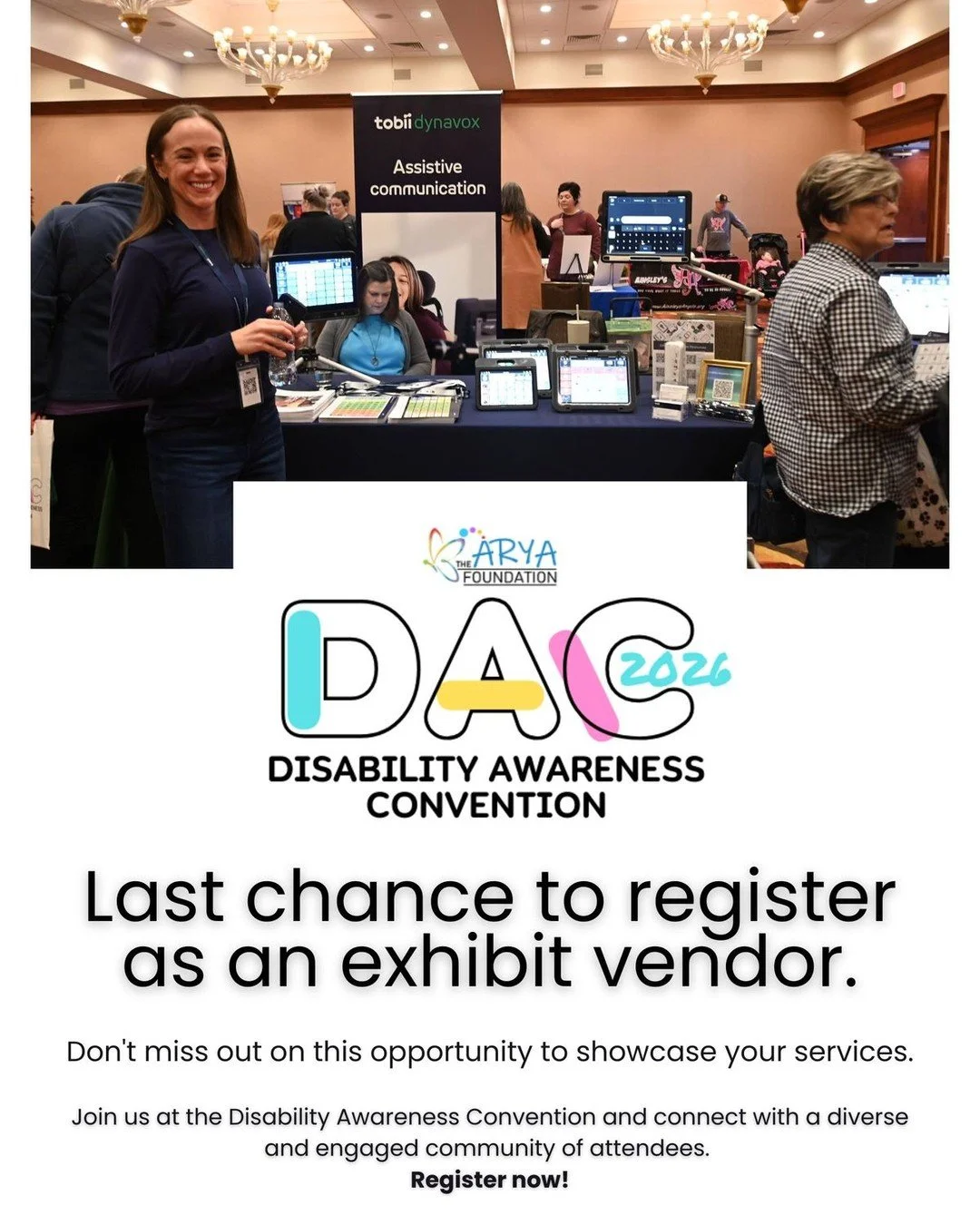 Calling all St. Louis-Area Organizations! 📢

DAC2026 is just weeks away! Do you support the disability community in the Greater St. Louis Region?

Share your services, products, and resources by securing a Vendor Exhibit Booth at our free annual Dis