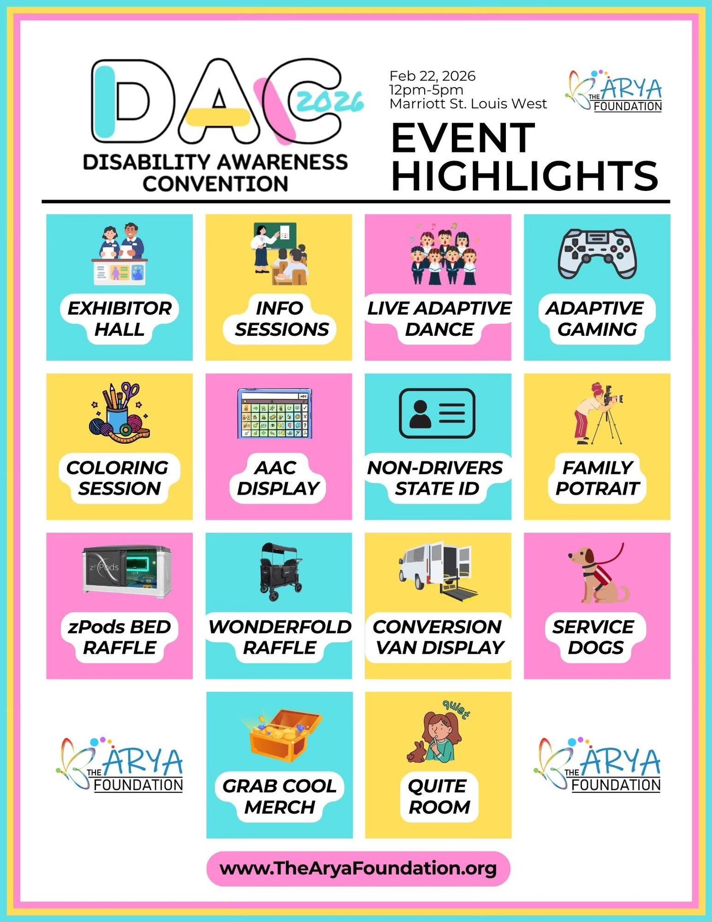 Check out the event highlights at the Disability Awareness Convention 2026

* Event:** Disability Awareness Convention 2026 
* Date:** Sunday, February 22, 2026, from 12-5 p.m.
* Location:** Marriott St. Louis West, 660 Maryville Centre Dr, St. Louis