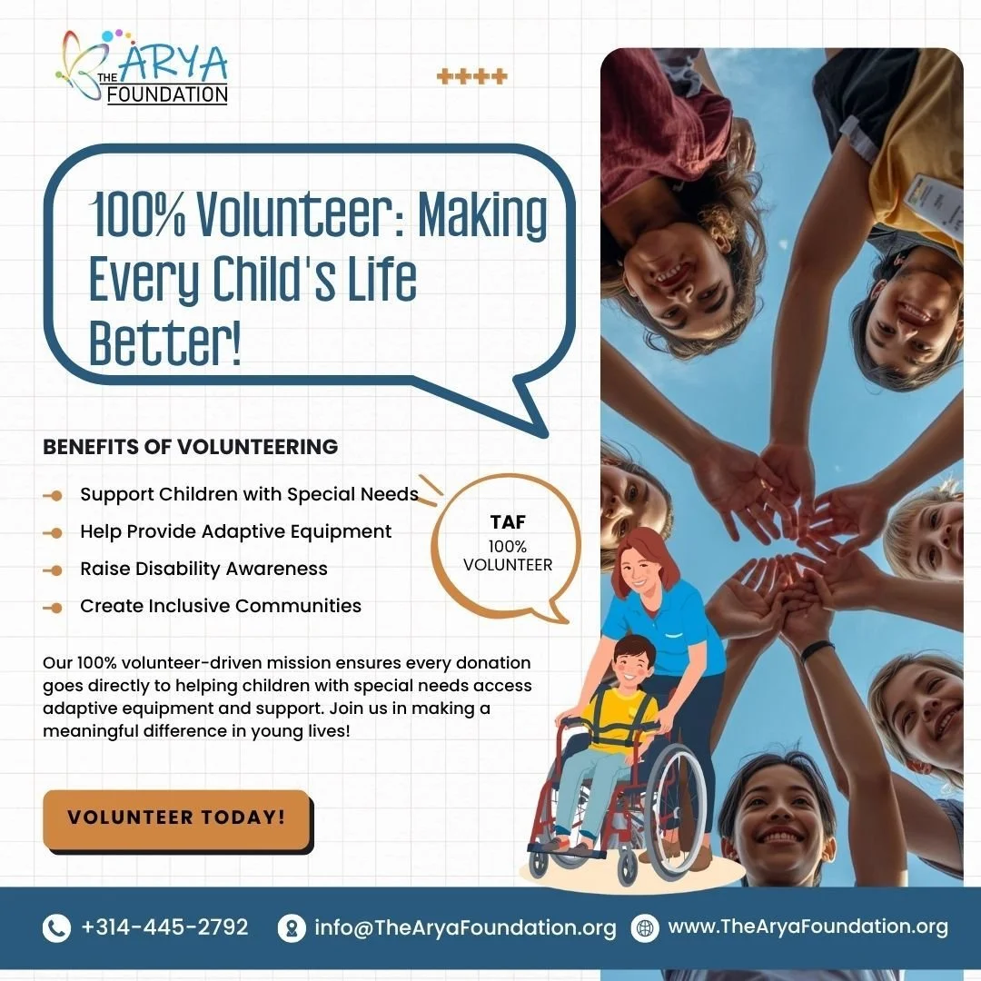 Your gift works harder here. 🌟

We have no paid staff, which means 90%+ of every dollar goes directly toward life-changing adaptive equipment for kids with special needs. From mobility aids to communication devices, your support goes straight to the