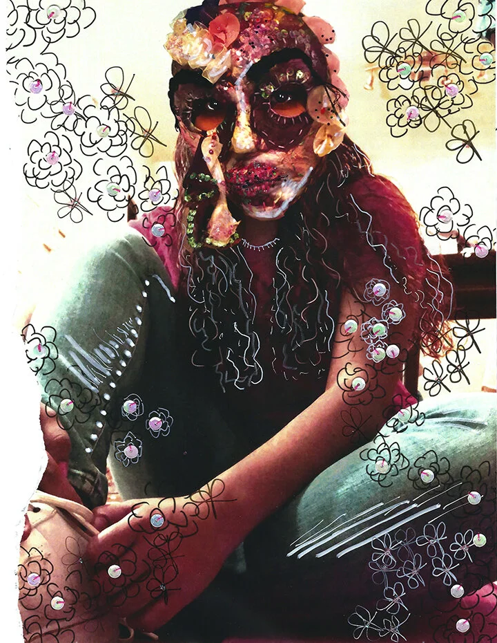 Thursday- print, sequins, markers