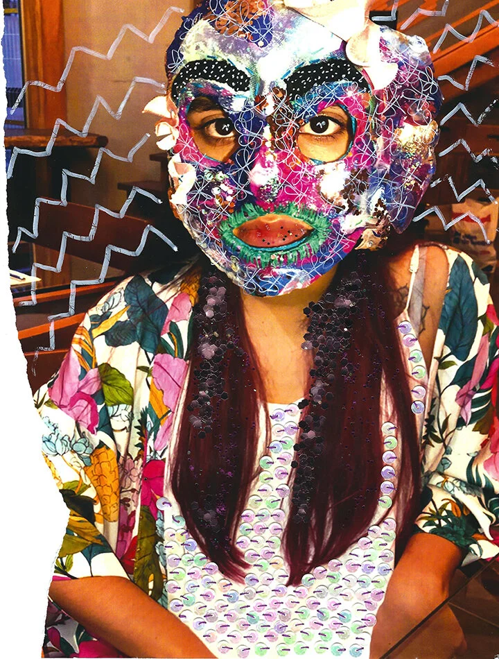 Friday- print, sequins, glitter, markers