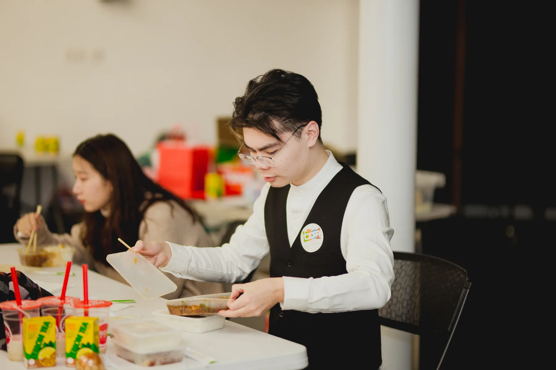 Chinese Boy Eating Chinese Food