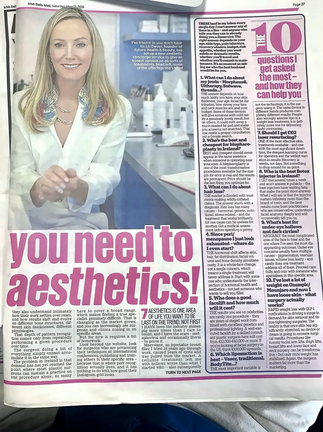 Everything you need to know about aesthetics – Irish Daily Mail · May 2026