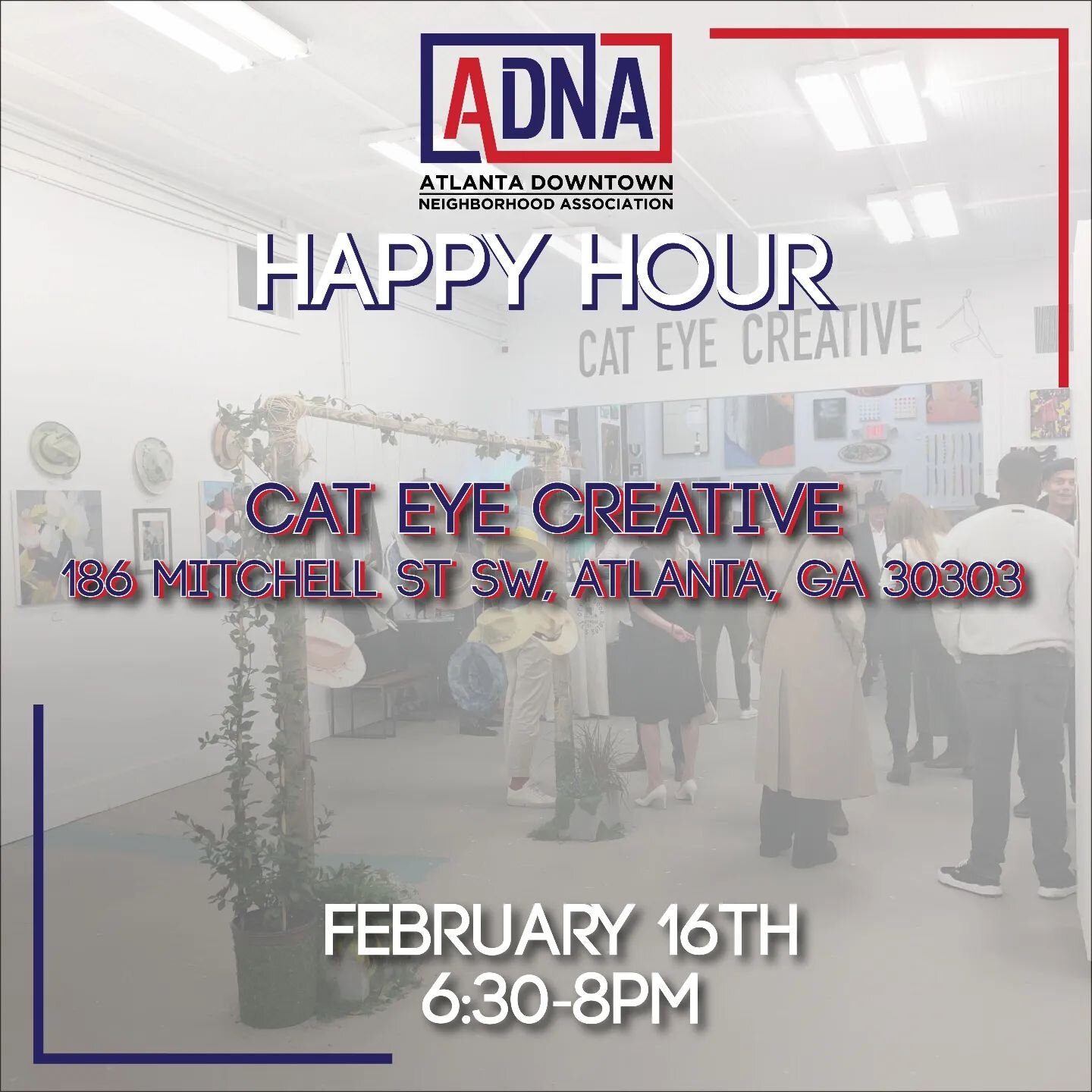 Join us for the first Happy Hour of the year at @cat_eye_creative ! Come see a preview of the upcoming &quot;Utopia&quot; Group Exhibition.

Wine and Bites from @tydetatekitchen provided

RSVP is in bio link