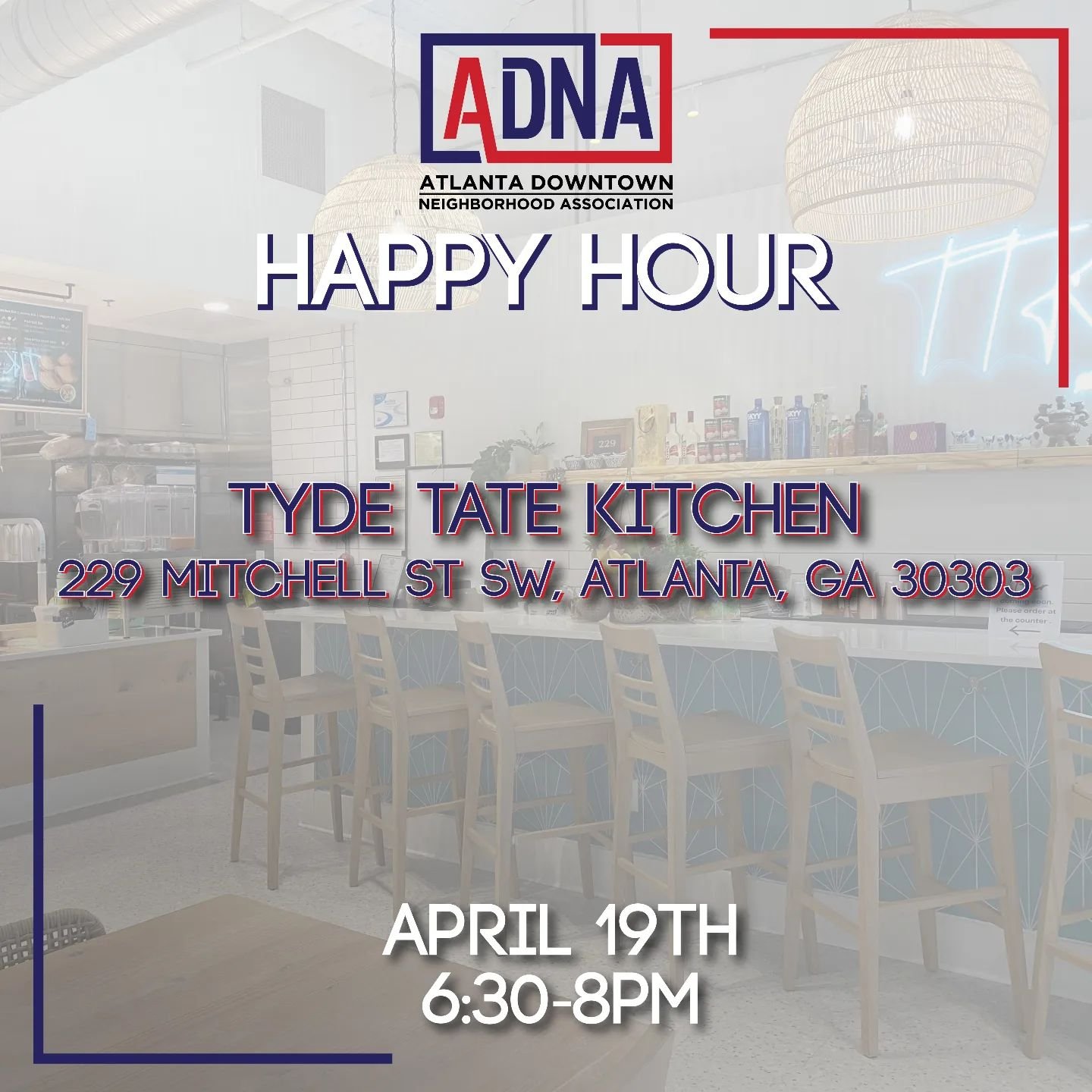 Come join your neighbors for Happy Hour at @tydetatekitchen on April 19th. We will have the outdoor seating reserved!