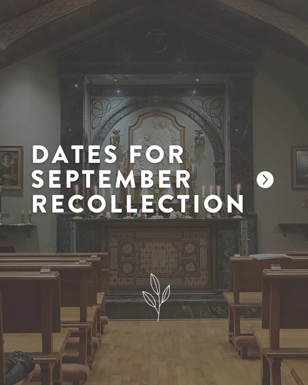 A recollection offers a sacred pause each month&mdash;a time to reflect on your journey, draw close to God&rsquo;s presence, and receive the spiritual renewal needed to continue walking with faith and joy.

Dates for September 

📅Wednesday, 17 Sept: