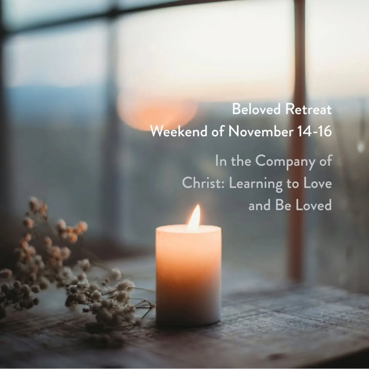 BELOVED RETREAT
Friday&ndash;Sunday, November 14&ndash;16 | Lismullin Conference Centre, Co. Meath

In a world that prizes performance over presence, we&rsquo;re invited to rediscover what it means to be&nbsp;beloved.

Join us for a weekend of prayer
