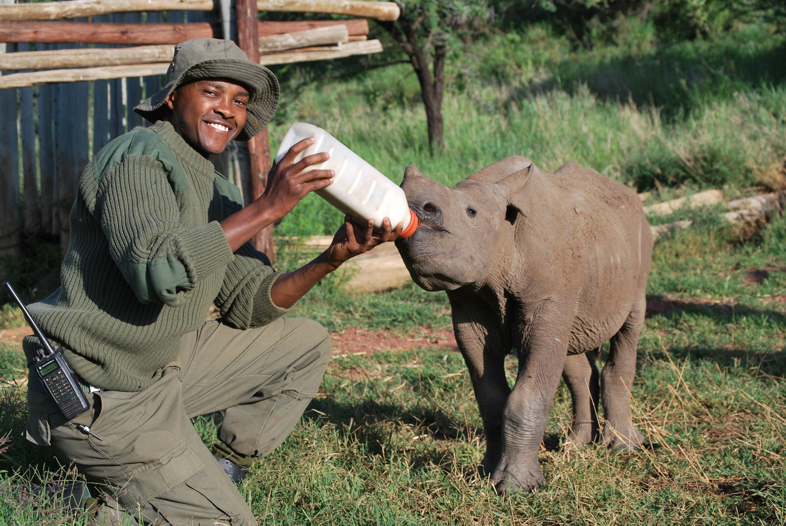 tofauti Osman with baby elephant