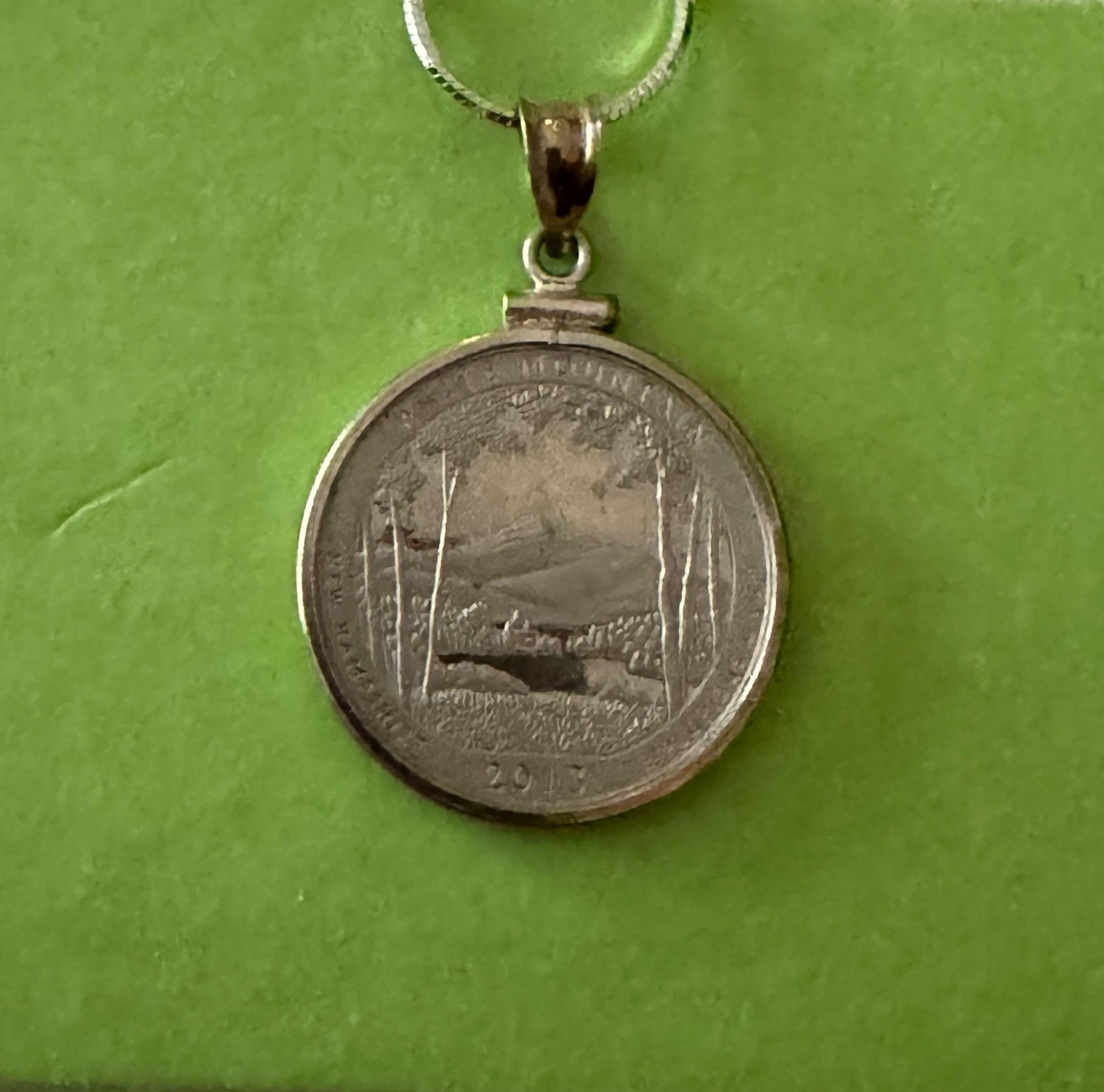 Chocorua Lake Basin coin necklace