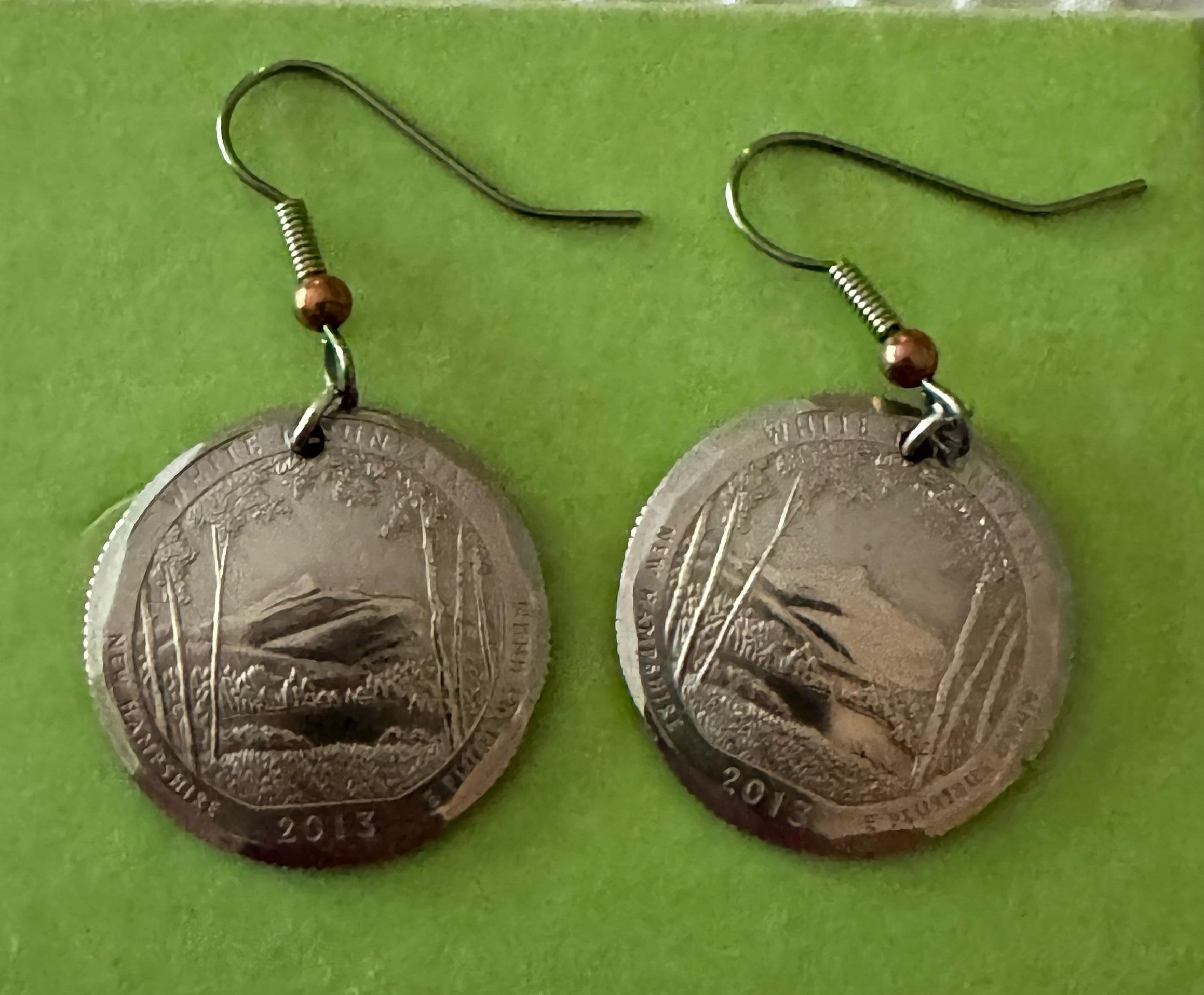 Chocorua Lake Basin coin earrings
