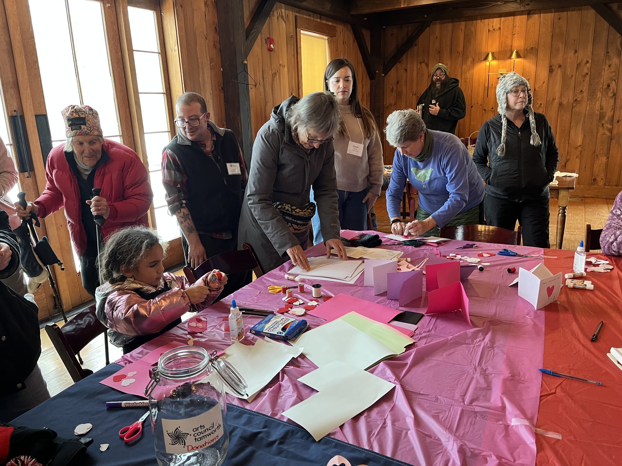 Making valentines with Arts Council of Tamworth