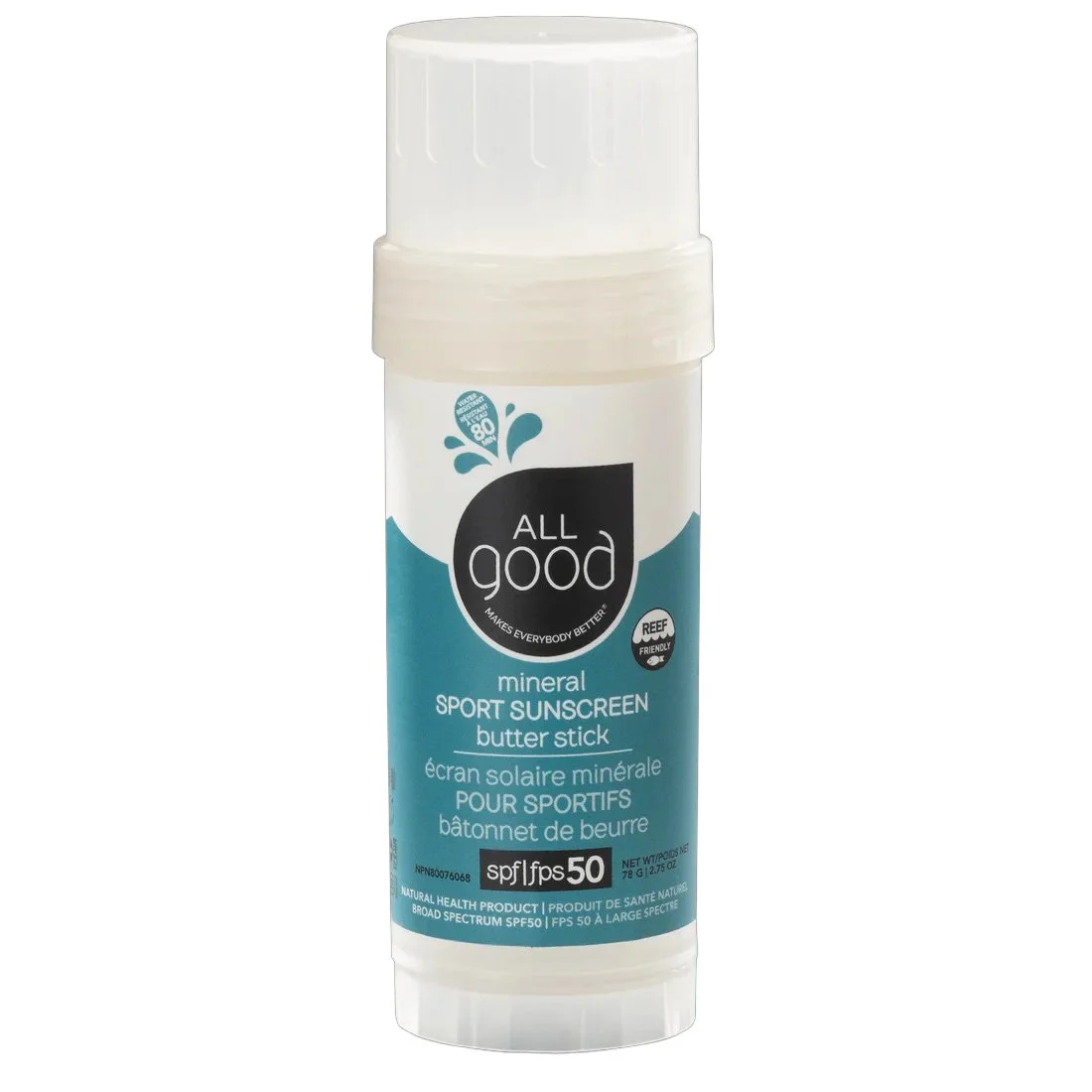 All Good SPF50 Sport Mineral Sunscreen Butter Stick, 2.75 oz