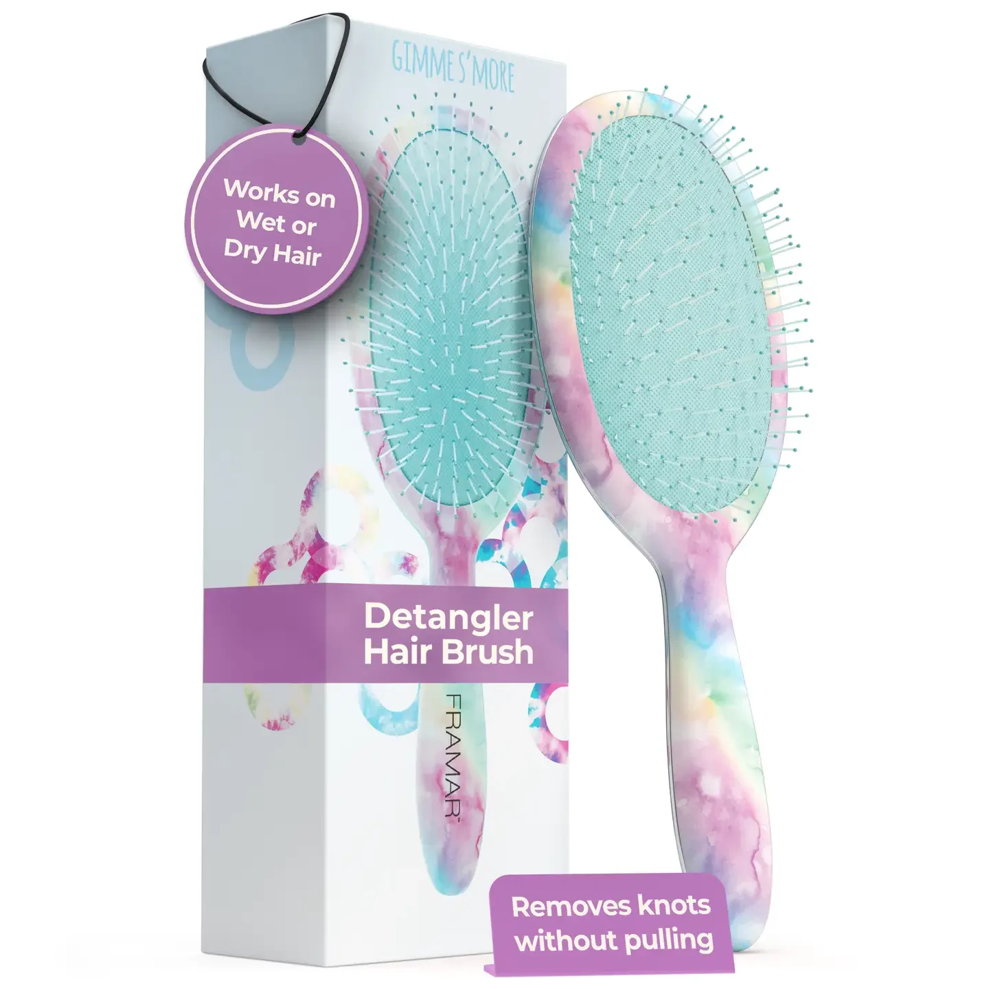 Framar Tie Dye Detangling Hair Brush