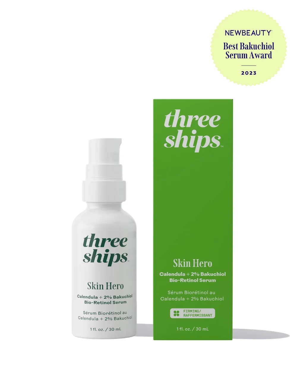 Three Ships SkinHero™ Calendula + 2% Bakuchiol Bio-Retinol Serum