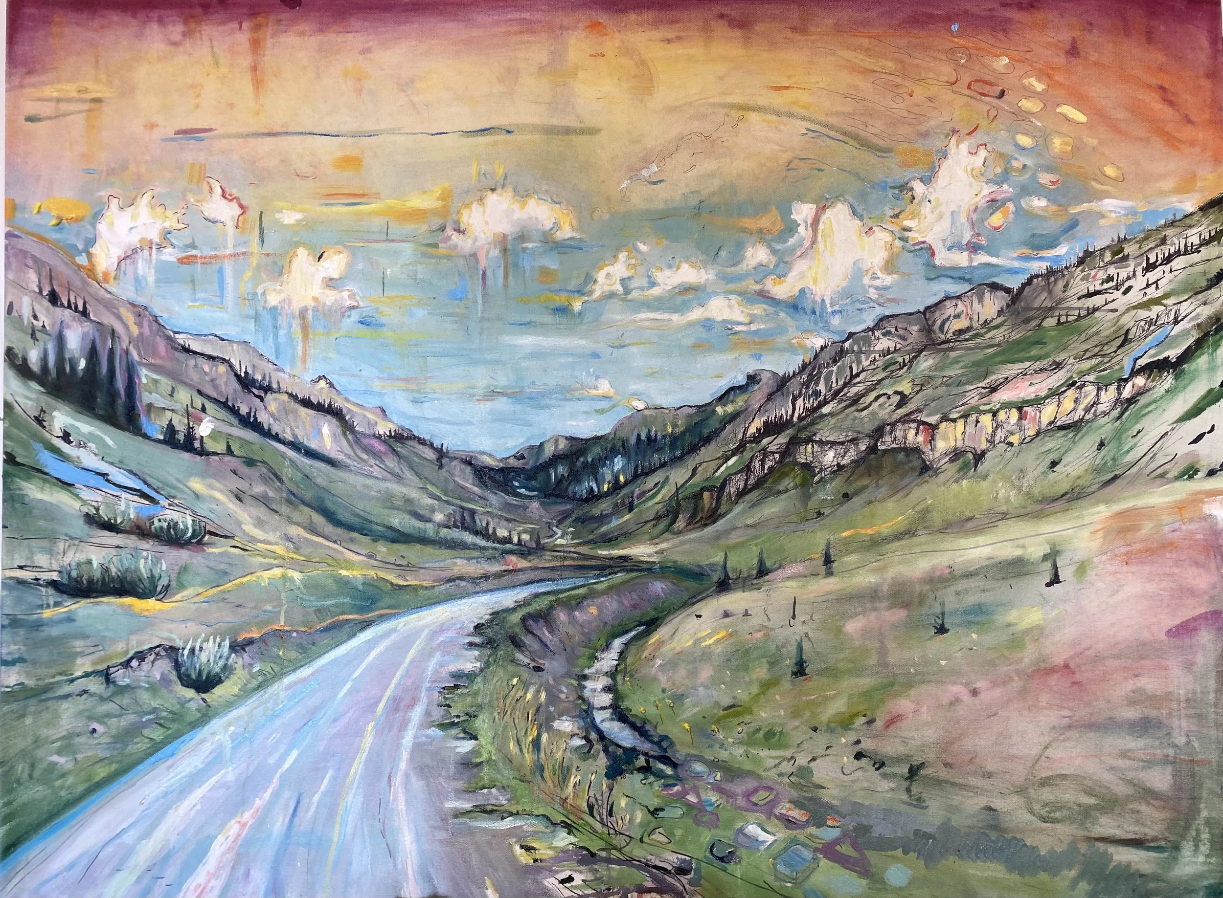 Walking Into Dream, Oil on Up-Cycled Canvas.jpeg