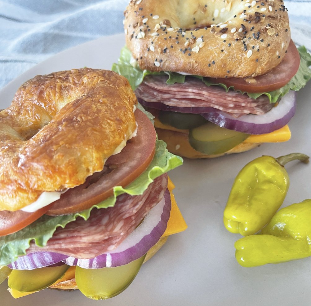 Salami Bagel Sammies