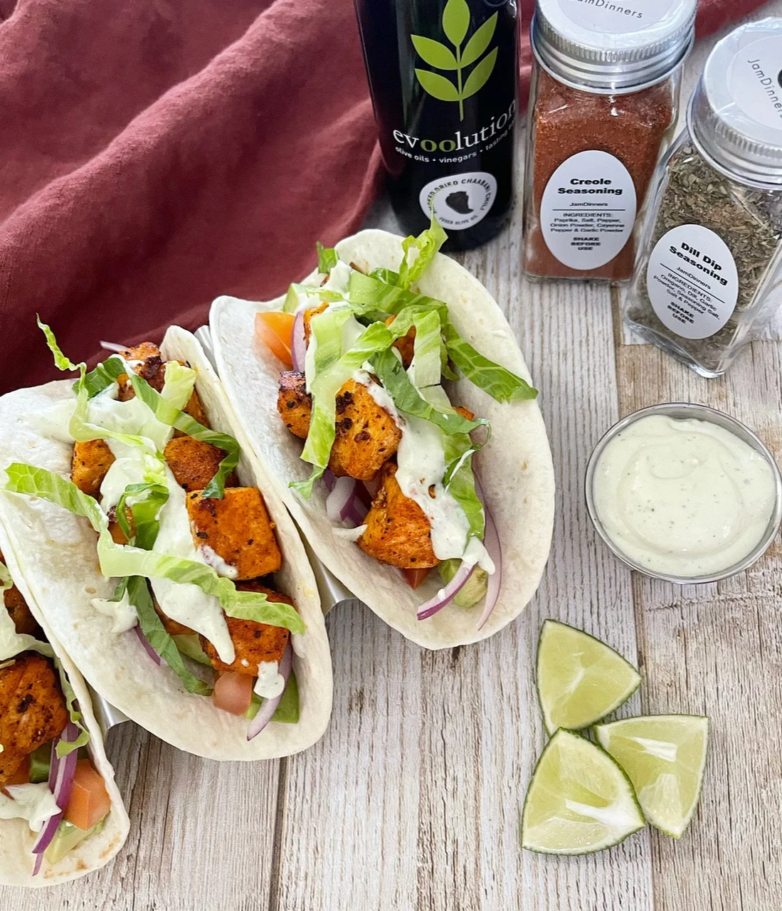 Creole Salmon Tacos