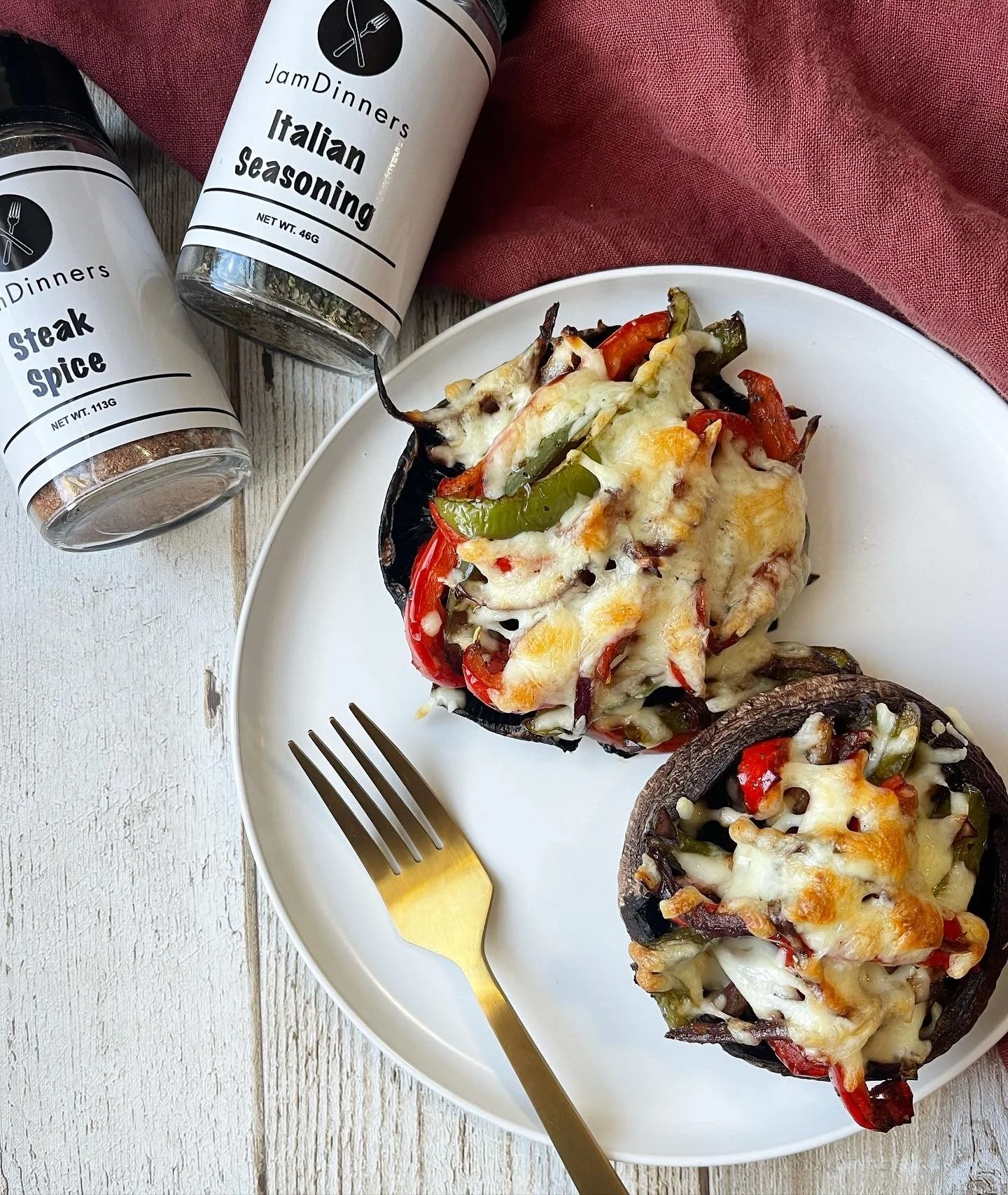 Philly Cheese 'Steak' Stuffed Portobellos