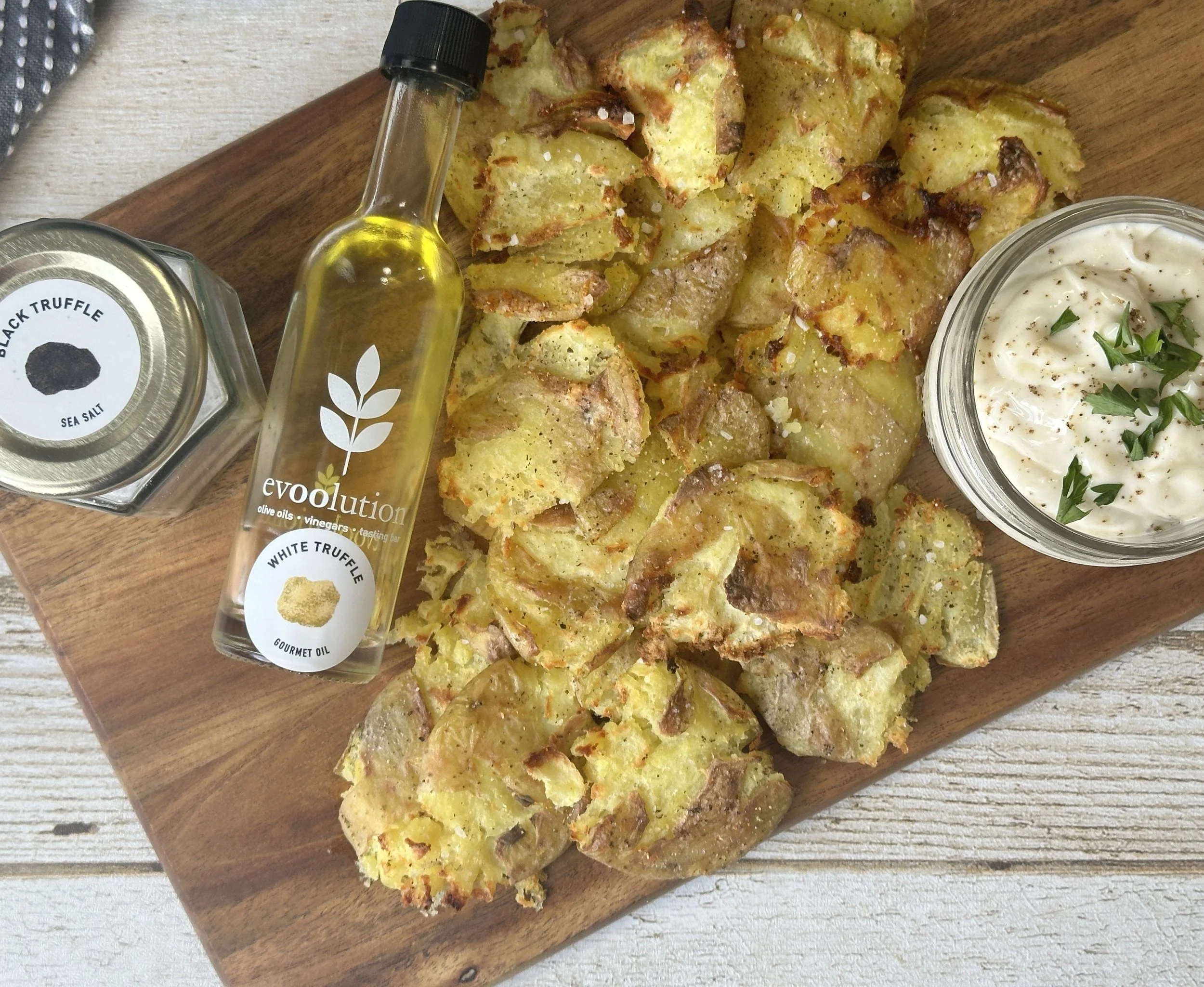 White Truffle Smashed Potatoes