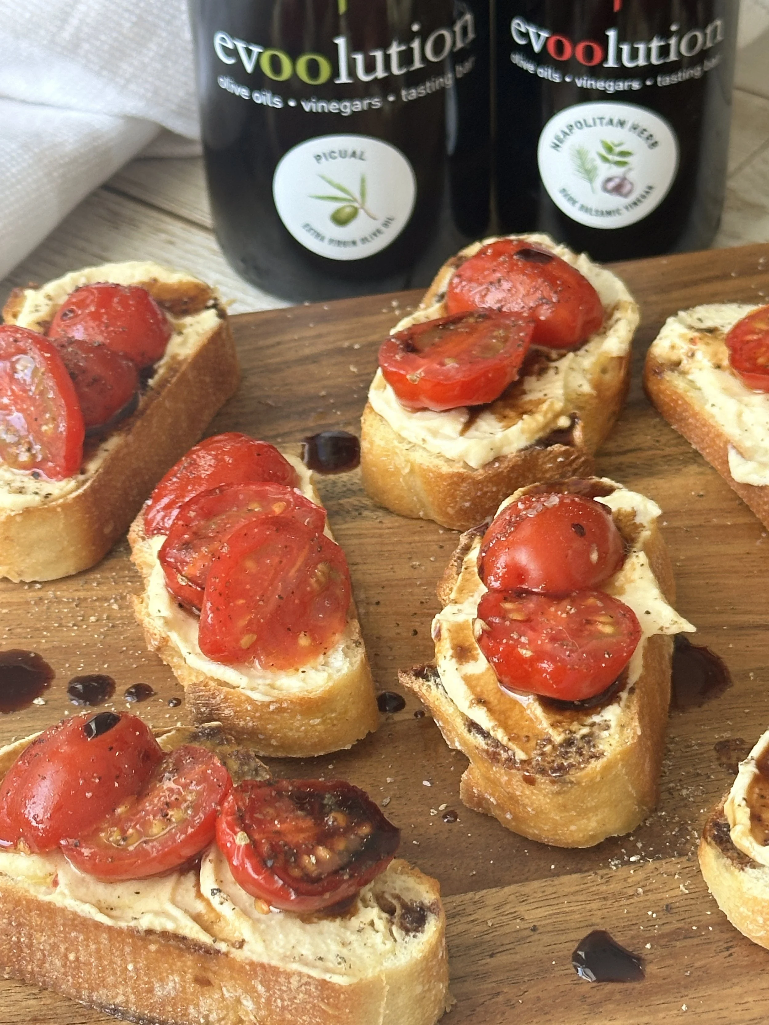 Roasted Tomato Balsamic Hummus Toast