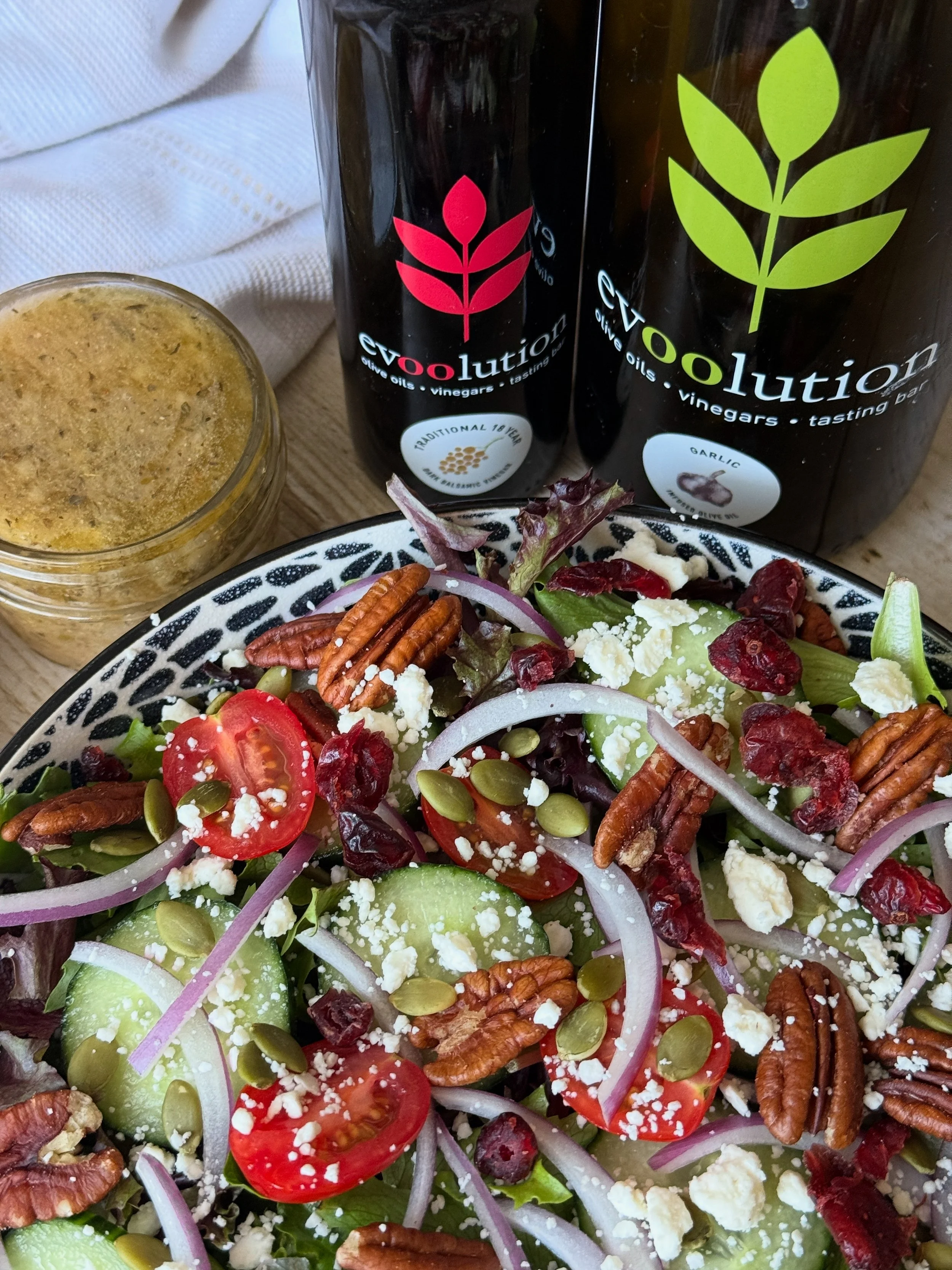 Blue Cheese Vinaigrette on Fresh Garden/Nut Salad