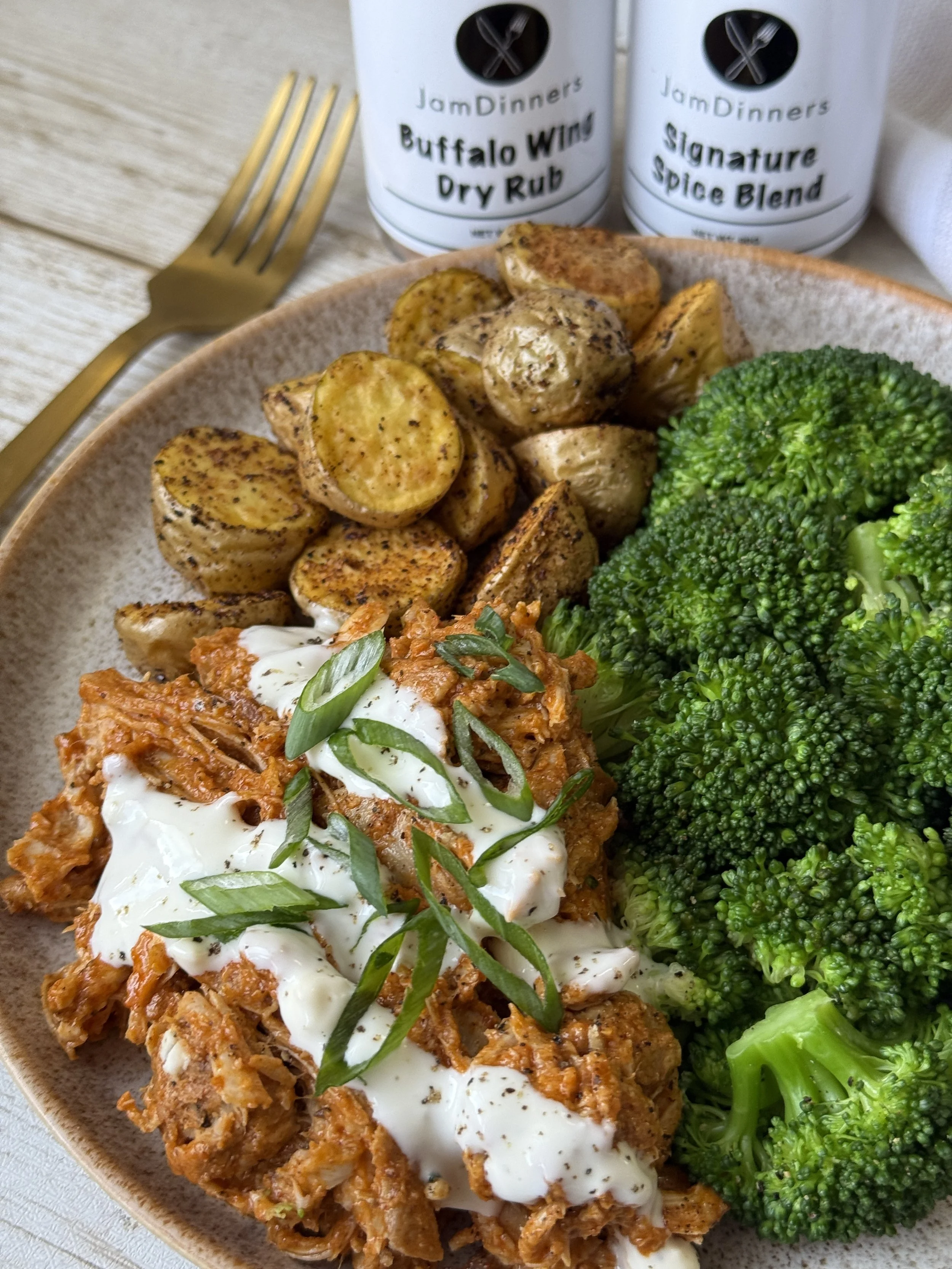 Shredded Crock Pot Buffalo Chicken