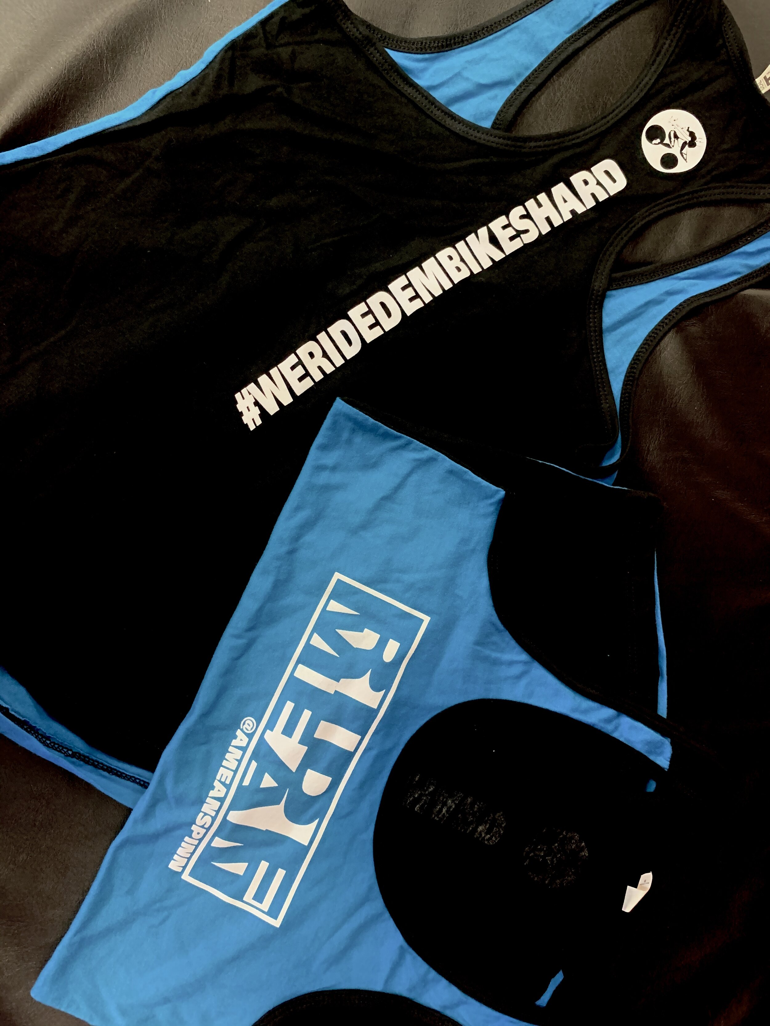 Blue/Black  Racer Back Tank