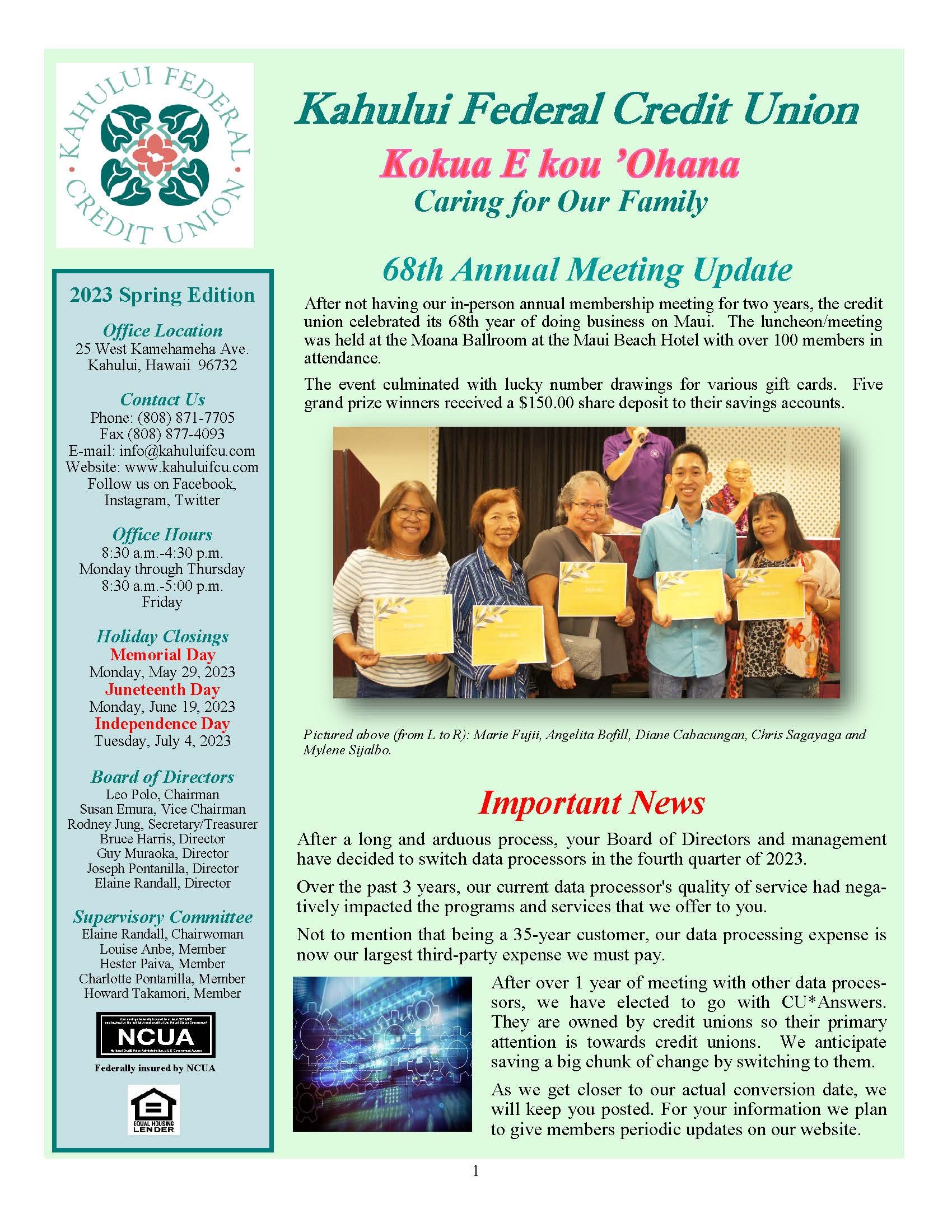 1st Quarter 2023 Newsletter