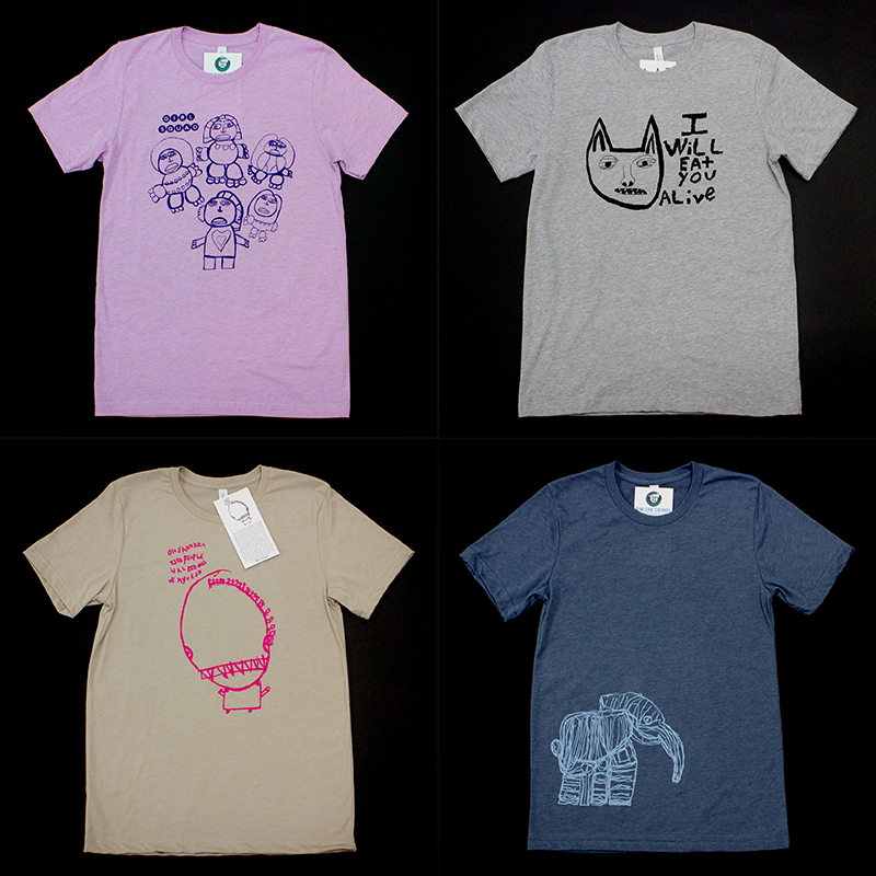 Current t-shirt styles available in sizes S - XL at the St. Louis Artists’ Guild Art Shop.