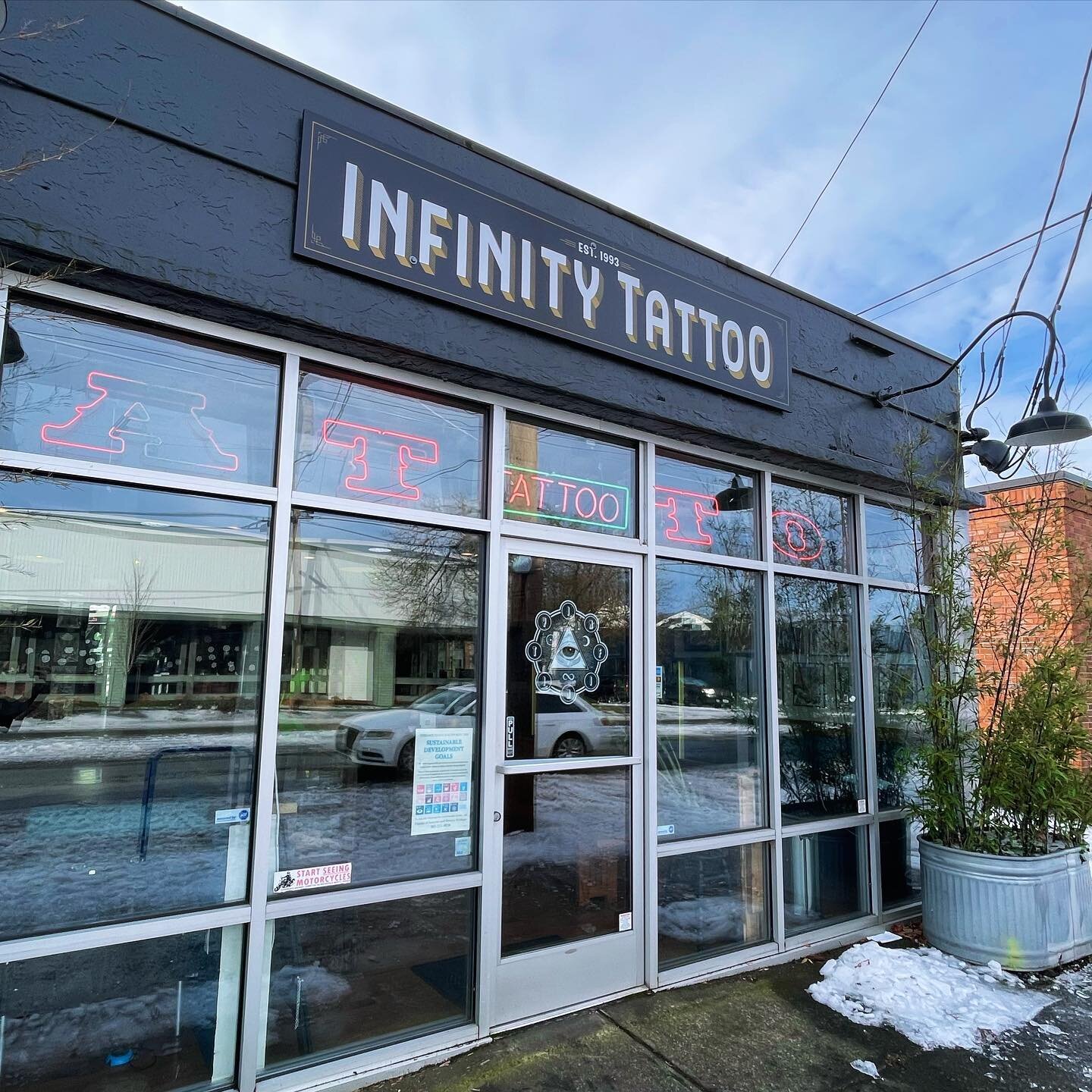 Feeling stir crazy from this storm? Come shake the ice off your bones and get a tattoo! We&rsquo;re open and available for walk-ins all weekend.