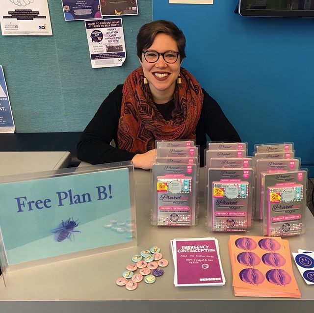Had so much fun tabling today at @uw_bothell ! ⁣⁣⁣
⁣
So much excitement about free plan 🐝. ⁣And thanks to @bedsider for the cute info cards. ⁣⁣⁣
⁣⁣
Also... hi, I&rsquo;m Lily! 👋🏻 One of the faces behind Miss Morning After. I&rsquo;m the public hea