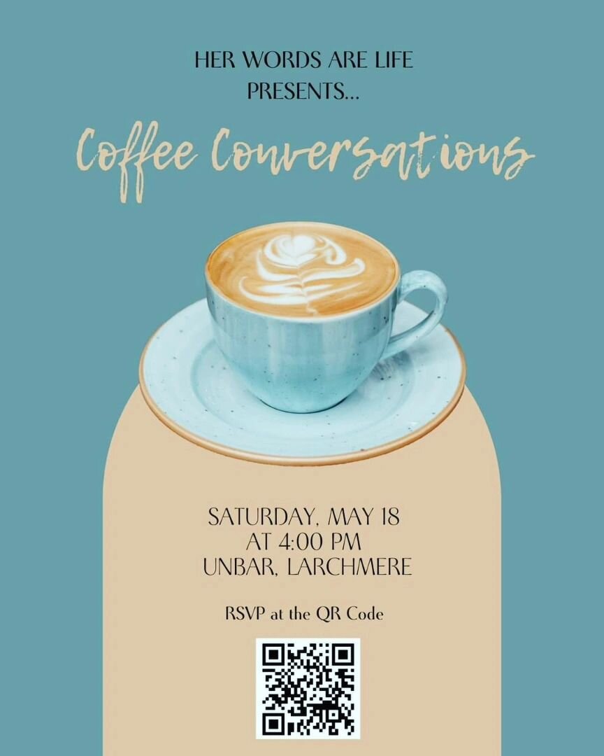 Join me for coffee and life topics with the pop up of Conversations with Brit! *Note: This will be an informal event. Register at the QR code!