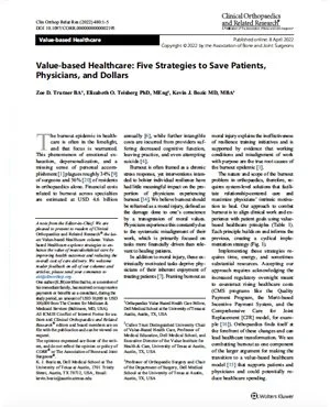 Value-based Healthcare: Five Strategies to Save Patients, Physicians, and Dollars