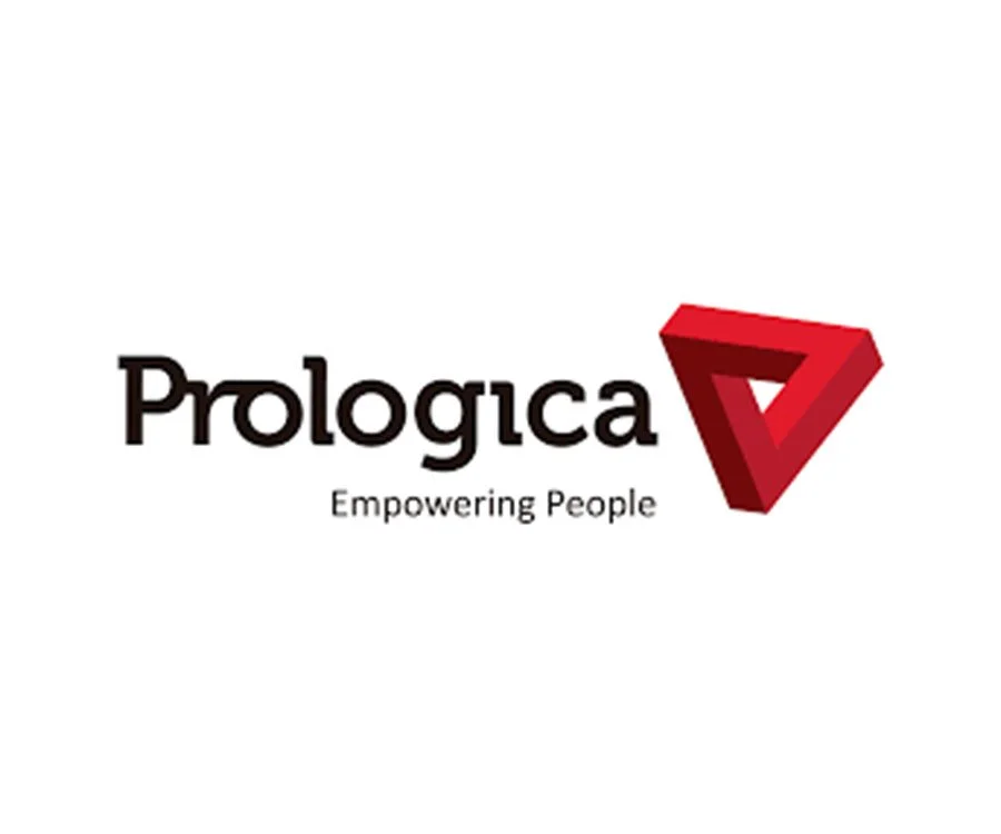 Prologicca logo with the tagline 'Empowering People' and a red, three-dimensional triangular symbol.