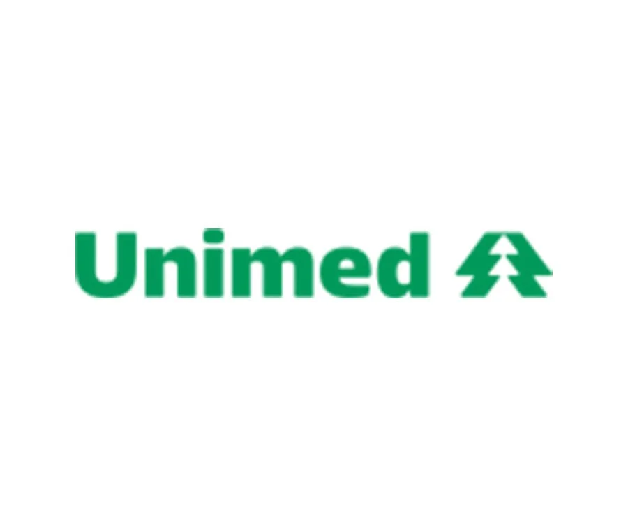 Unimed logo in green with the word 'Unimed' and a pine tree symbol.