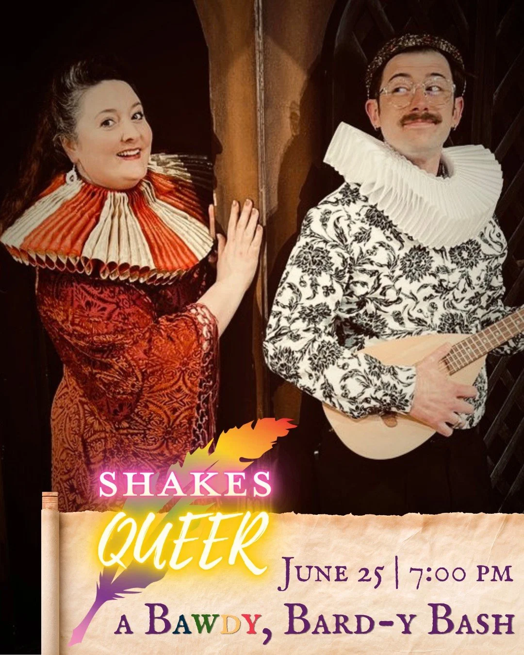 We're thrilled to team up with @cincyshakes  for one of our funnest pride shows yet.  Join us for a night of communal celebration, music, comedy, and burlesque, with a splash of Elizabethan frivolity! Featuring hits from Shakespeare-inspired musicals