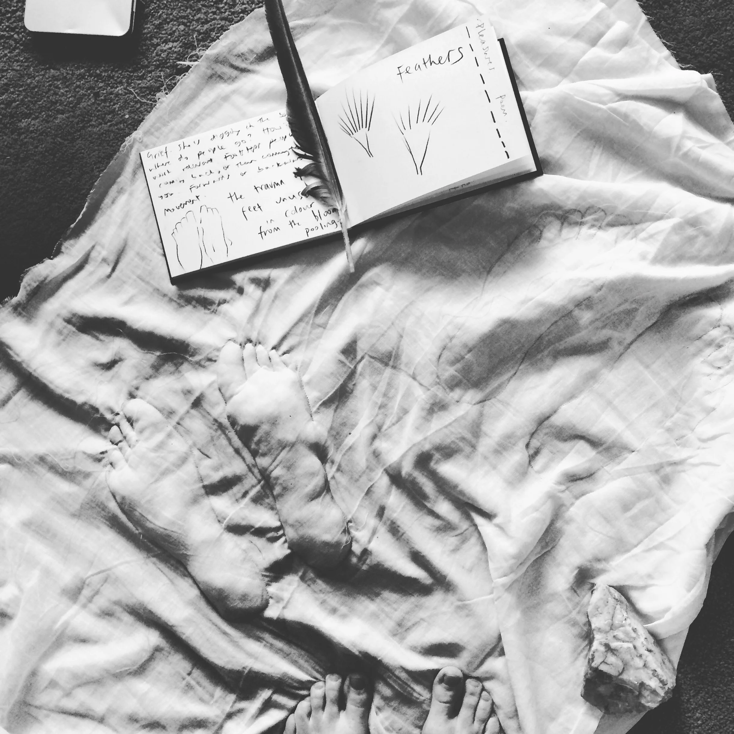 The River Goes By (2019) text and textiles