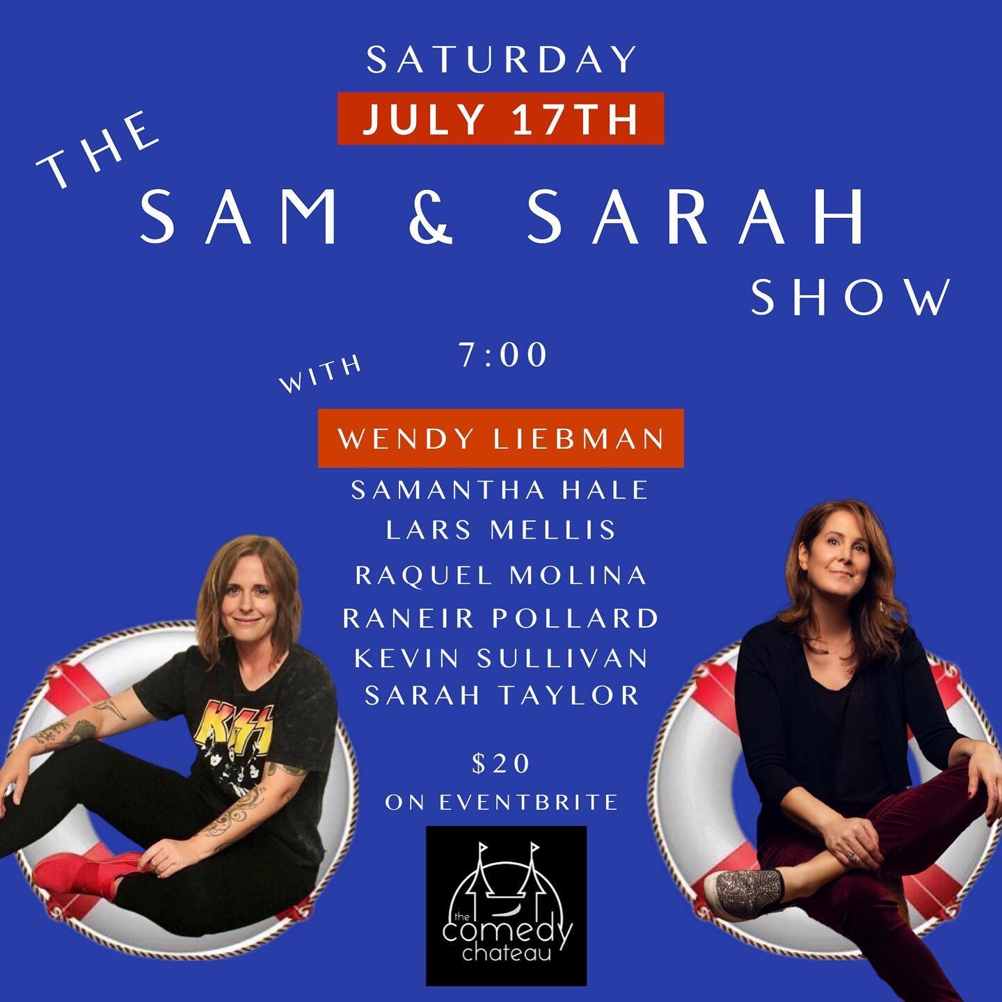 At midnight Saturday we all turn into pumpkins who wear masks indoors. So come to The Comedy Chateau this Saturday night, 7/17, for 🅣🅗🅔 🅢🅐🅜 &amp; 🅢🅐🅡🅐🅗 🅢🅗🅞🅦 at 7 with my partner in crime/comedy @thesamanthahale! 
☄️
Out hot hot lineup 