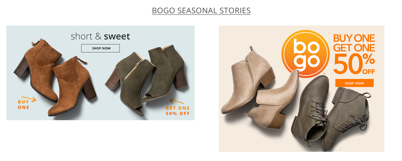 Interactive Design with Intention The Fall 2017 BOGO Homepage features a parallax scroll to visually remind you when you buy one, you get one 50% off. See it Here