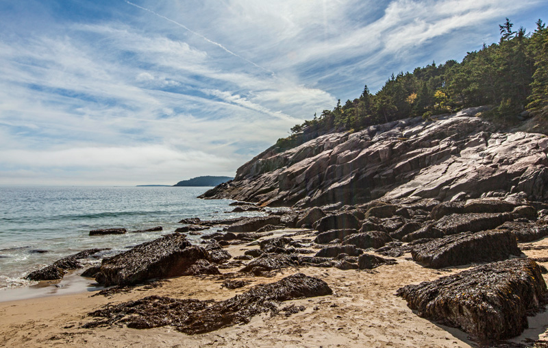 Sand Beach, a popular destination in Acadia National Park.