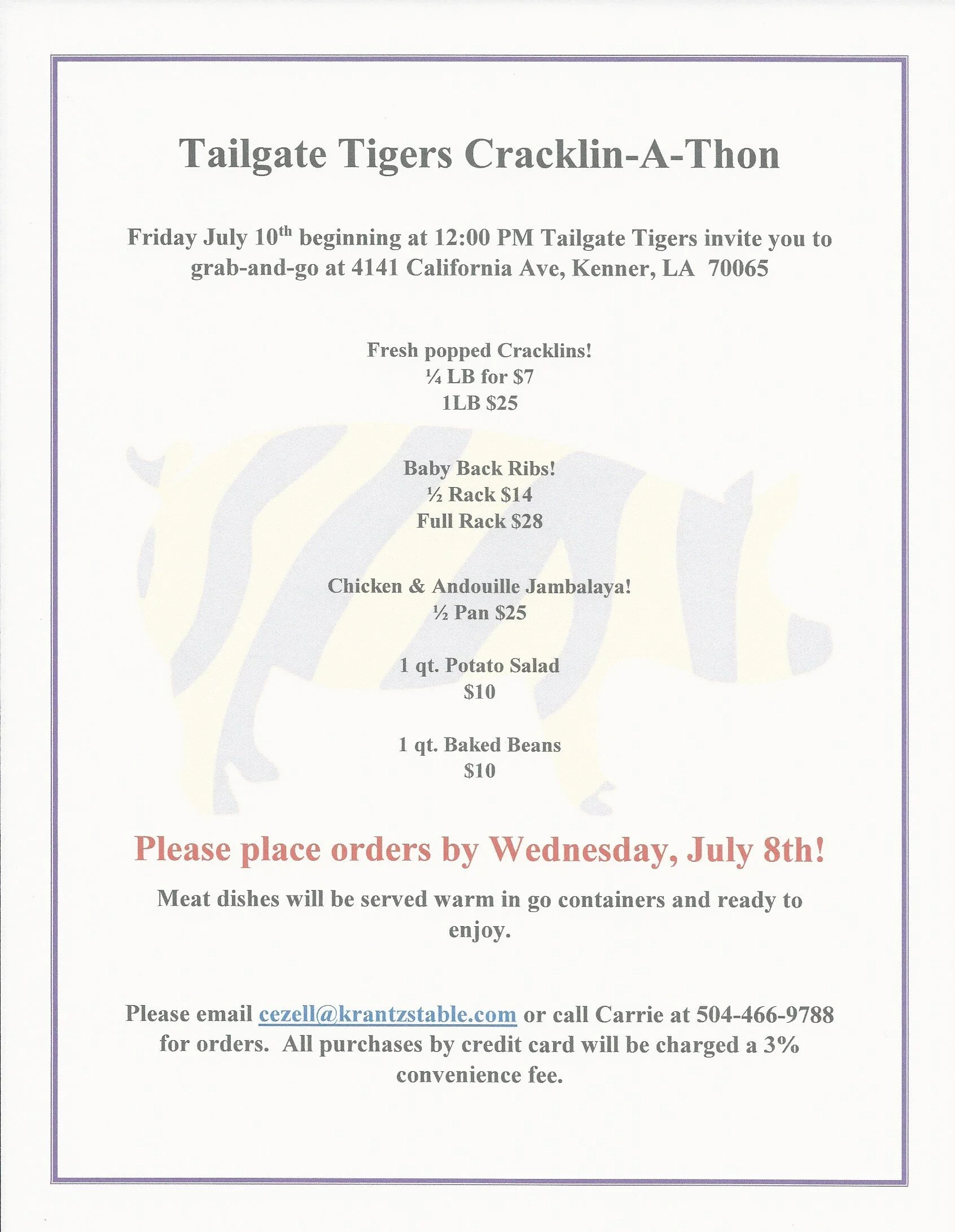 Tailgate Tigers Cracklin-A-Thon 