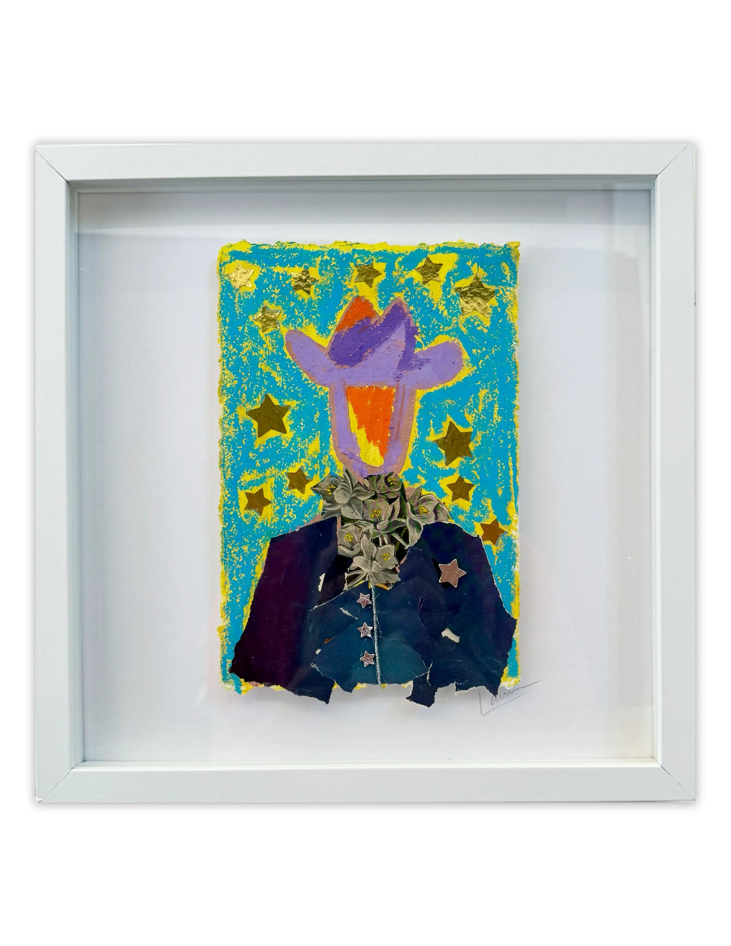 Starry Night Cowboy 12x12 - FRAMED