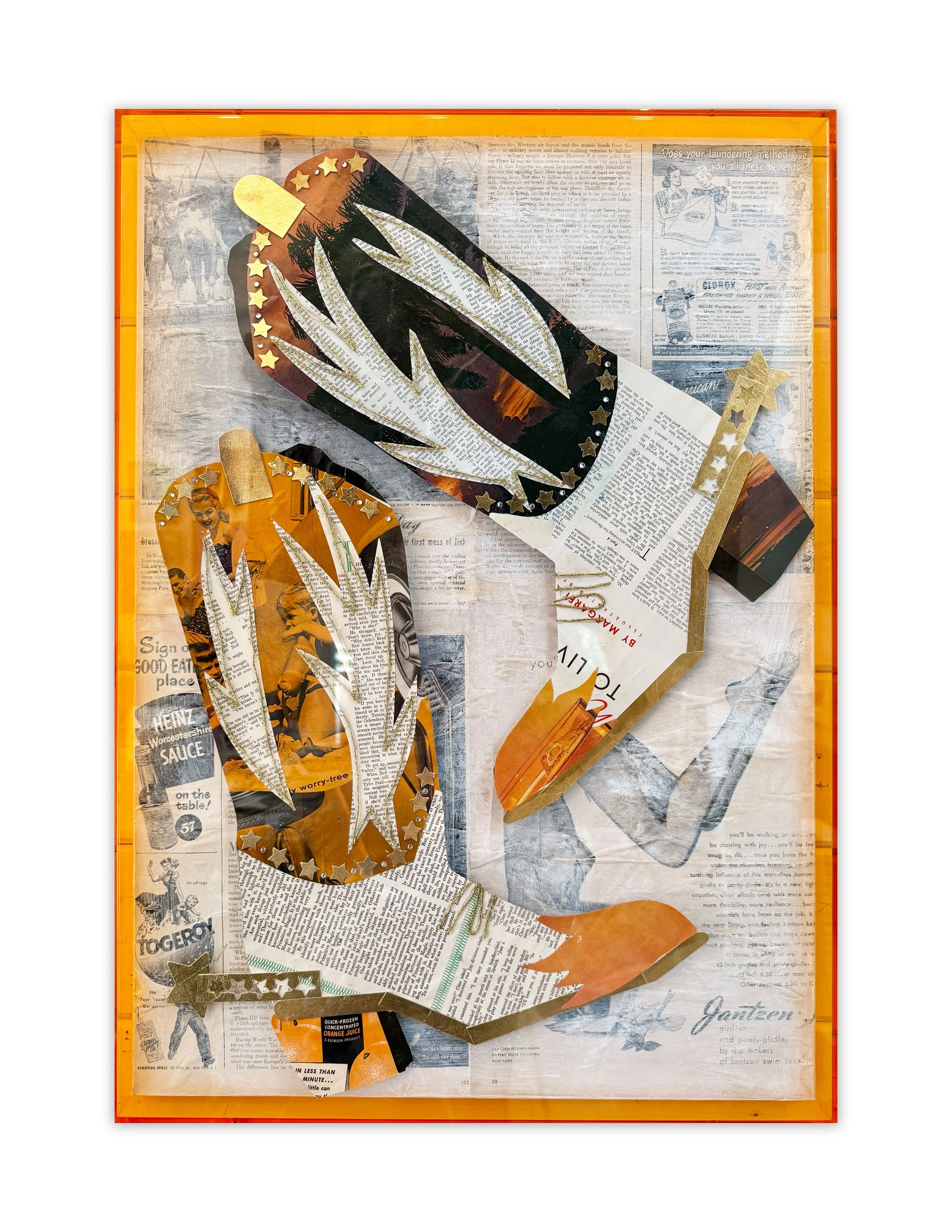 Neon Orange Boots- 20x28 FRAMED