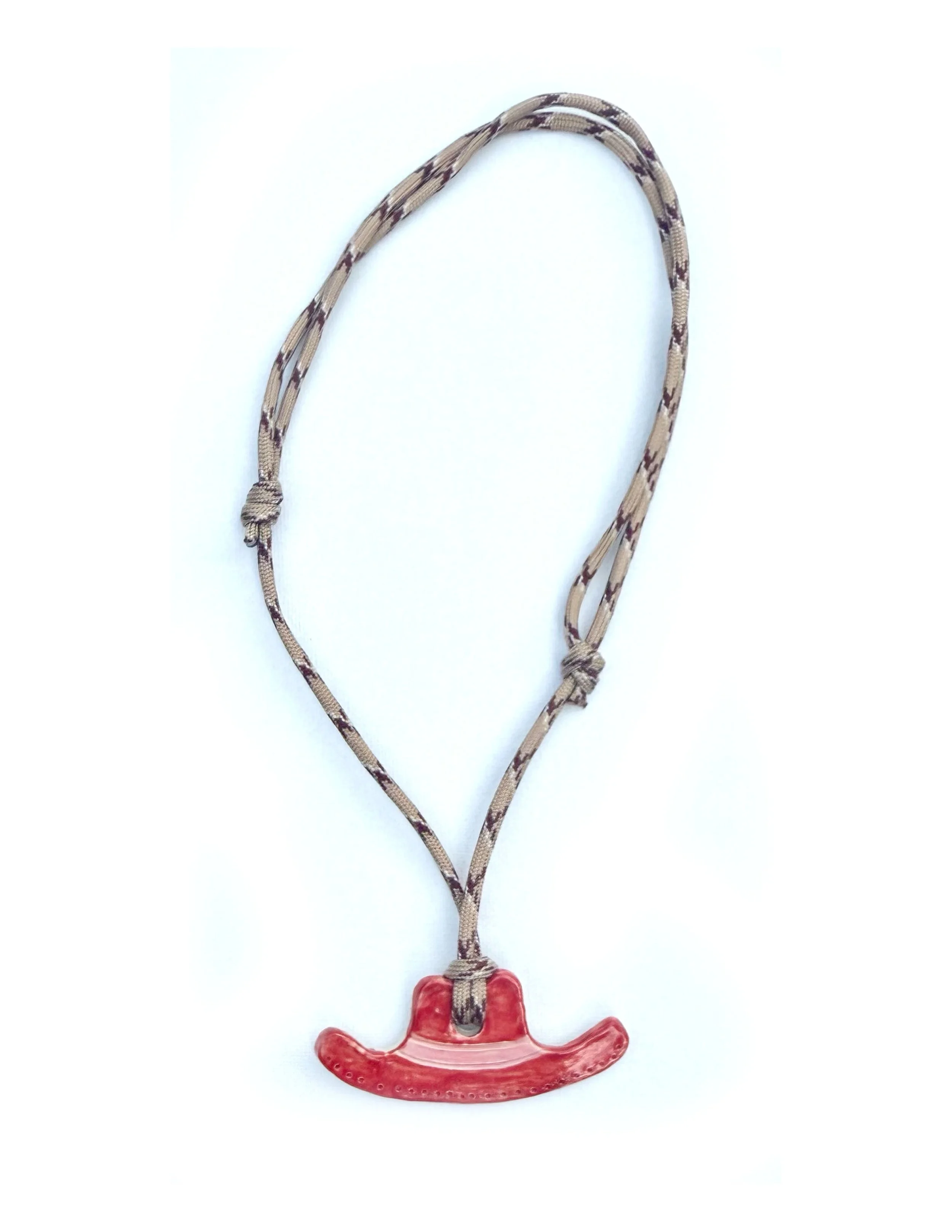 Red and Pink Cowgirl Hat Necklace