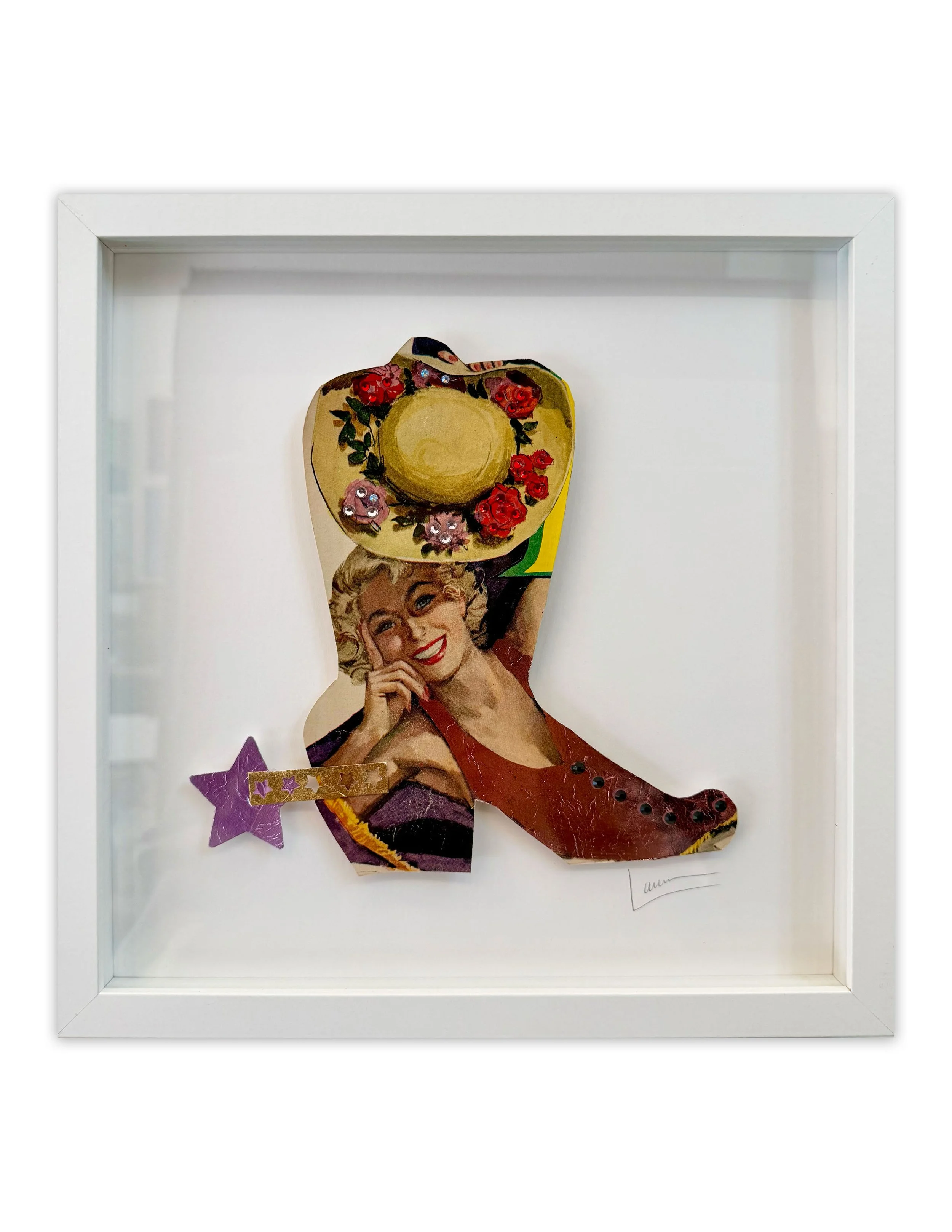 New Hat Boot- 12x12 FRAMED